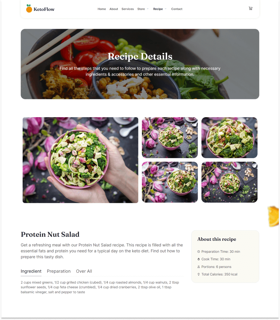 KetoFlow Recipe Details Page thumbnail