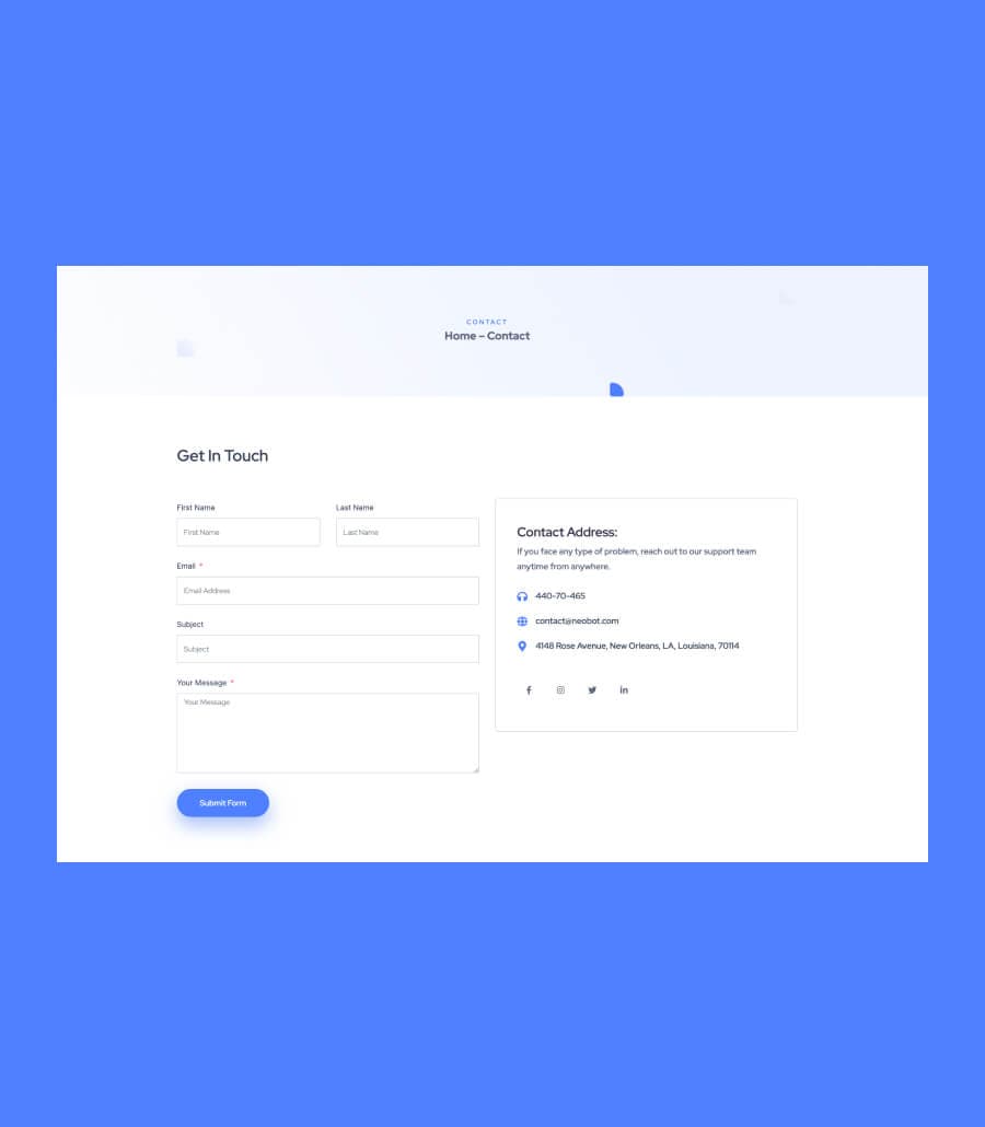 NeoBot Contact Page For Gutenberg thumbnail