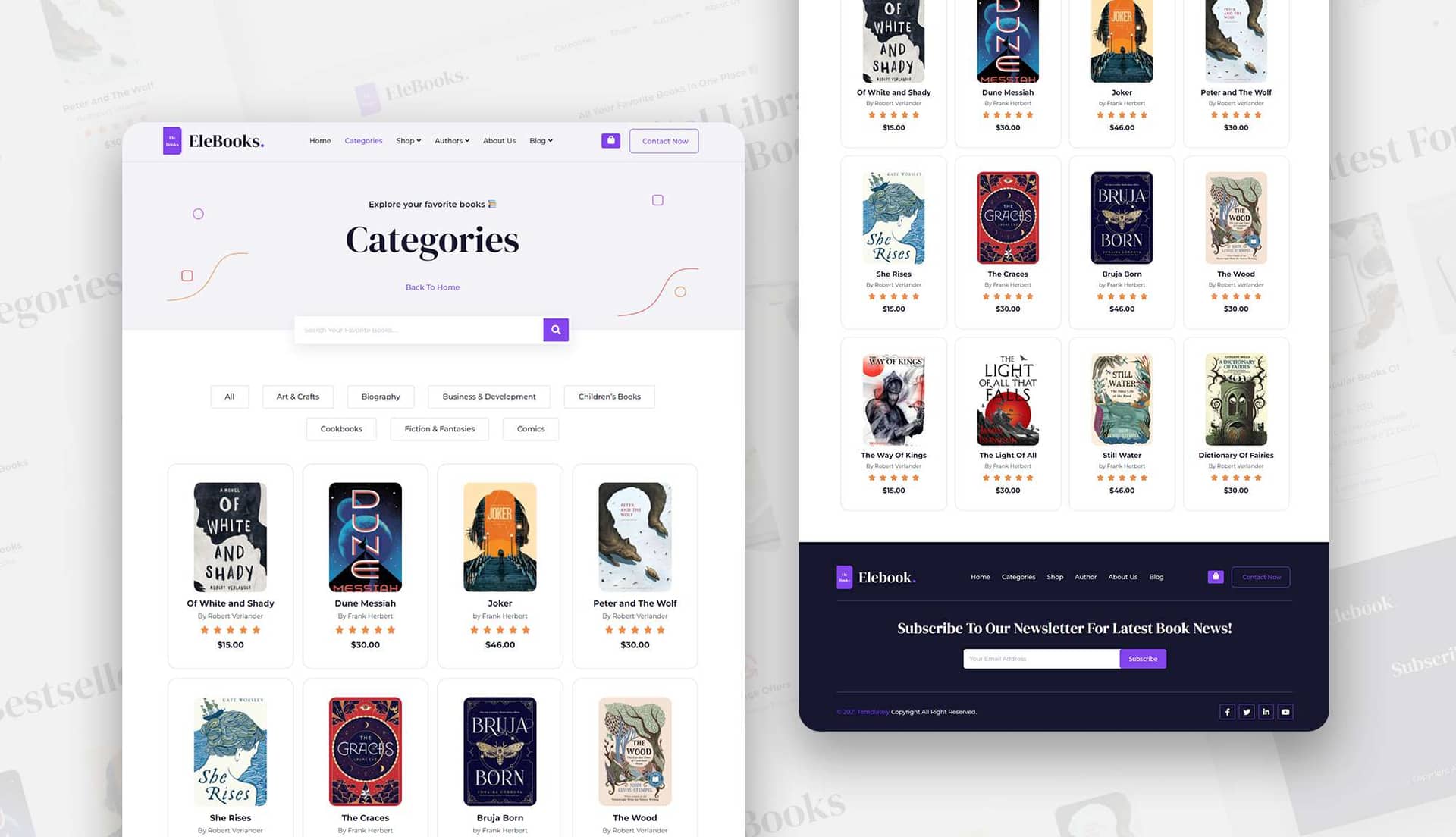 EleBook Category Page By Templately