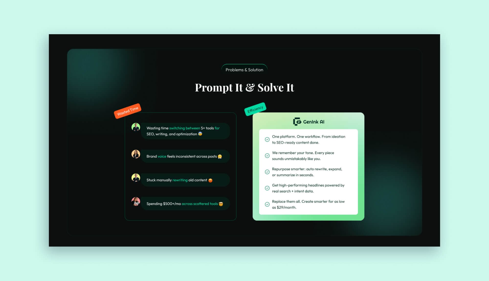 GenInk AI Solution Section By Templately