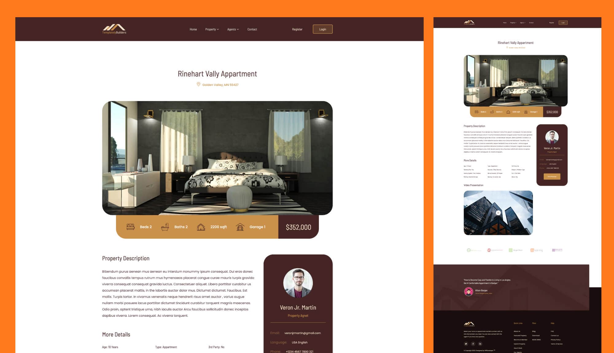 TemplatelyBuilders Property Details Page For Gutenberg Banner