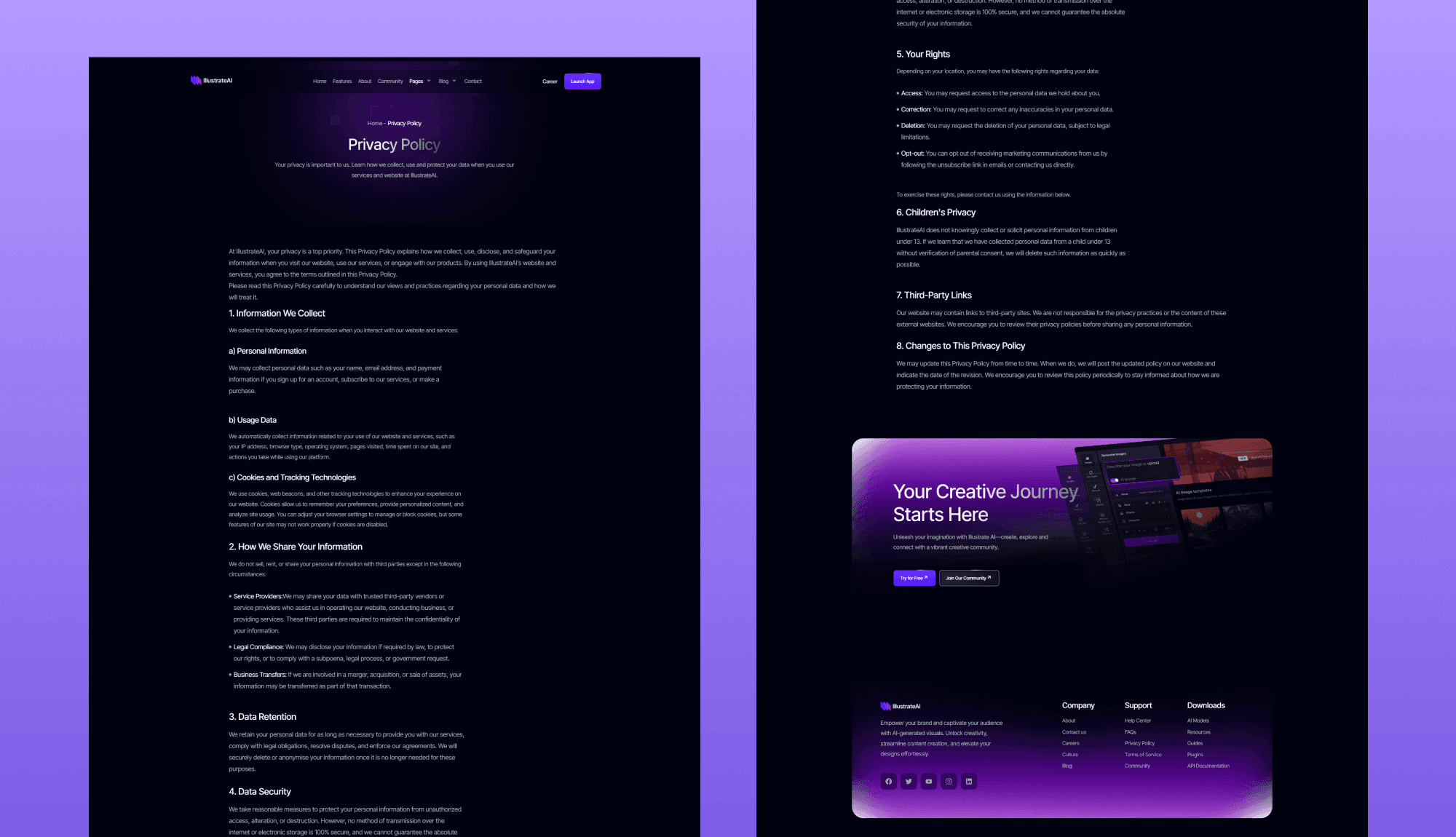 IllustrateAI Privacy Policy Page Banner