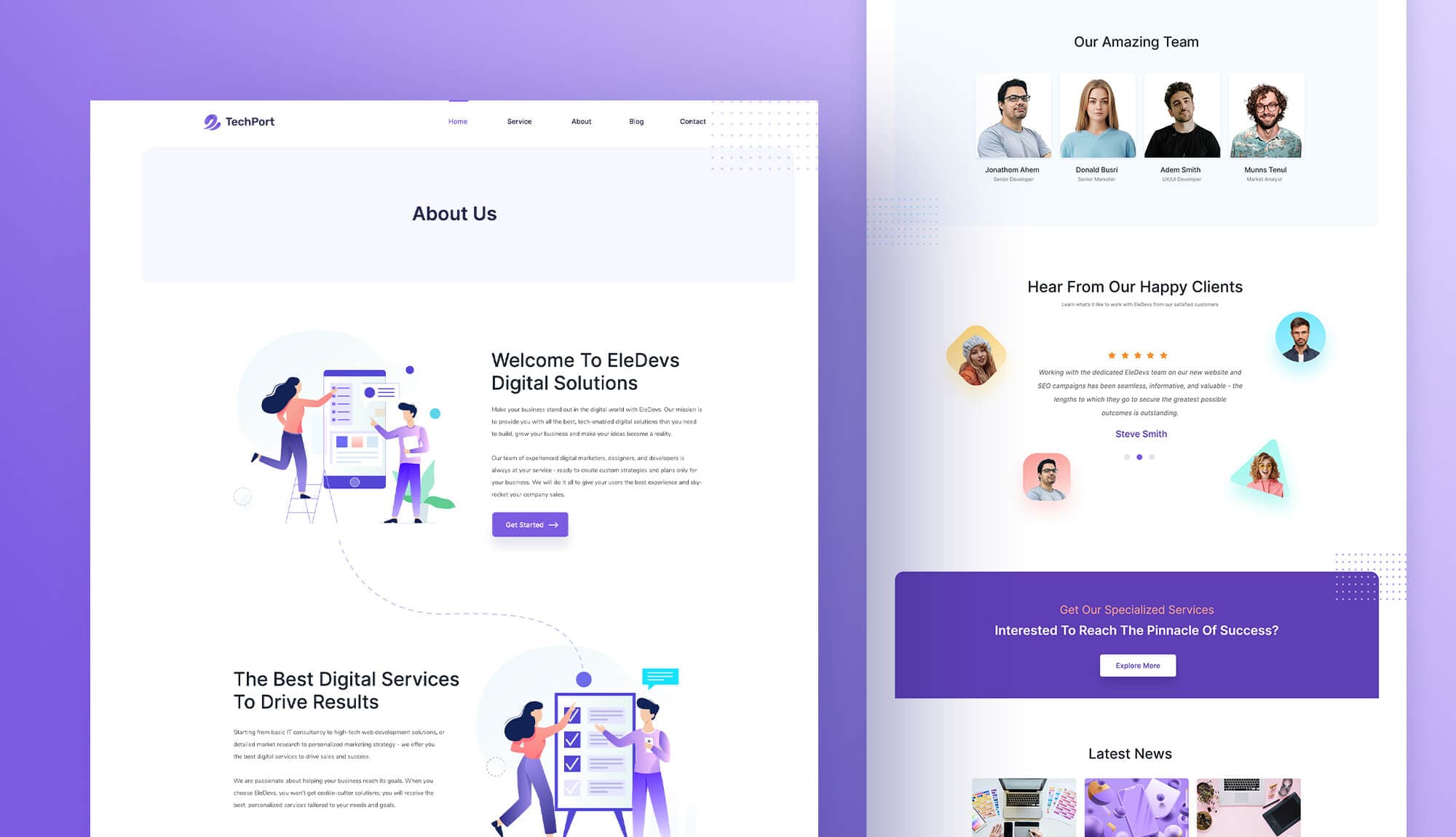 TechPort About Page By Templately