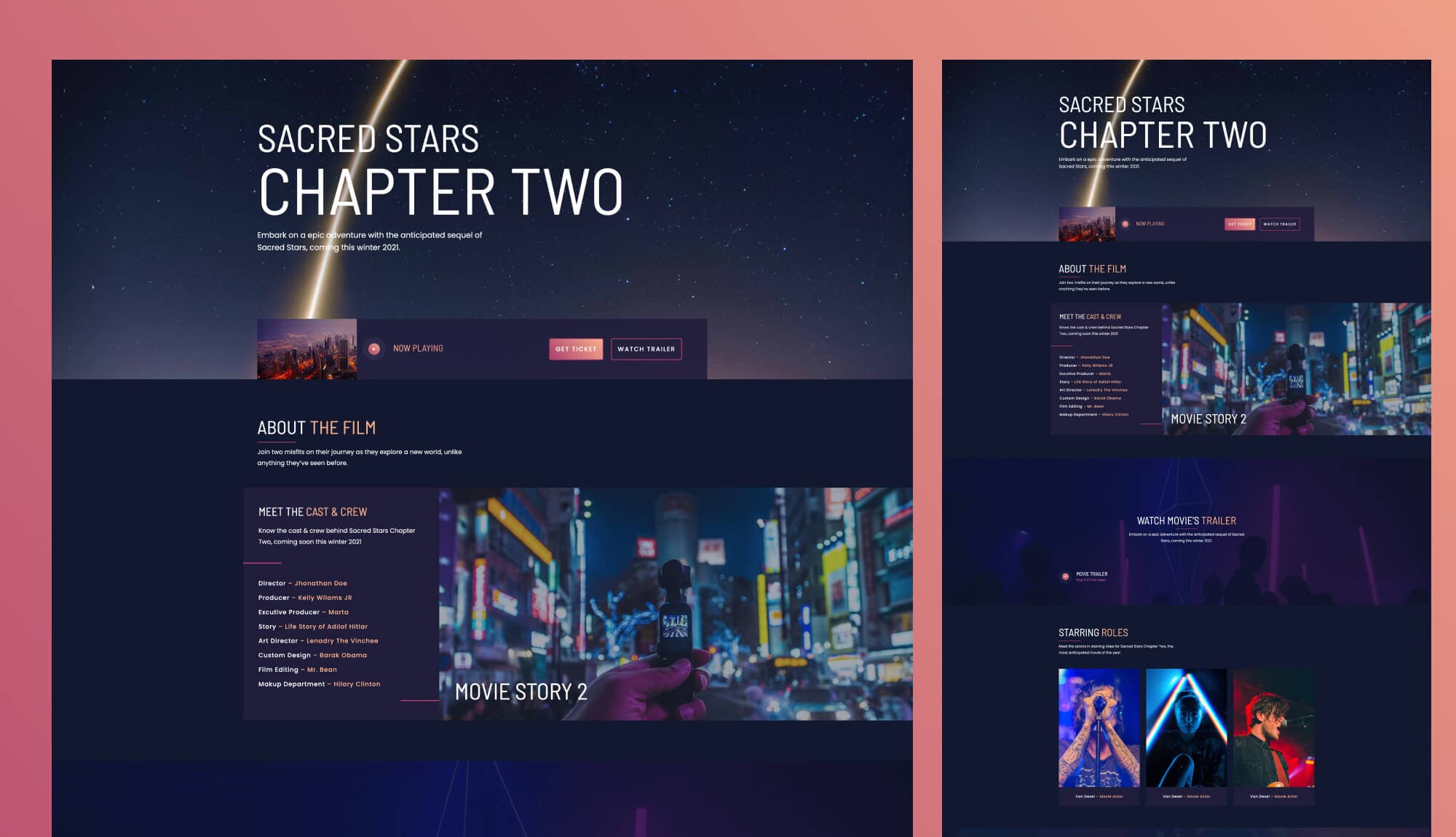 Movie Box Home Page For Gutenberg By Templately