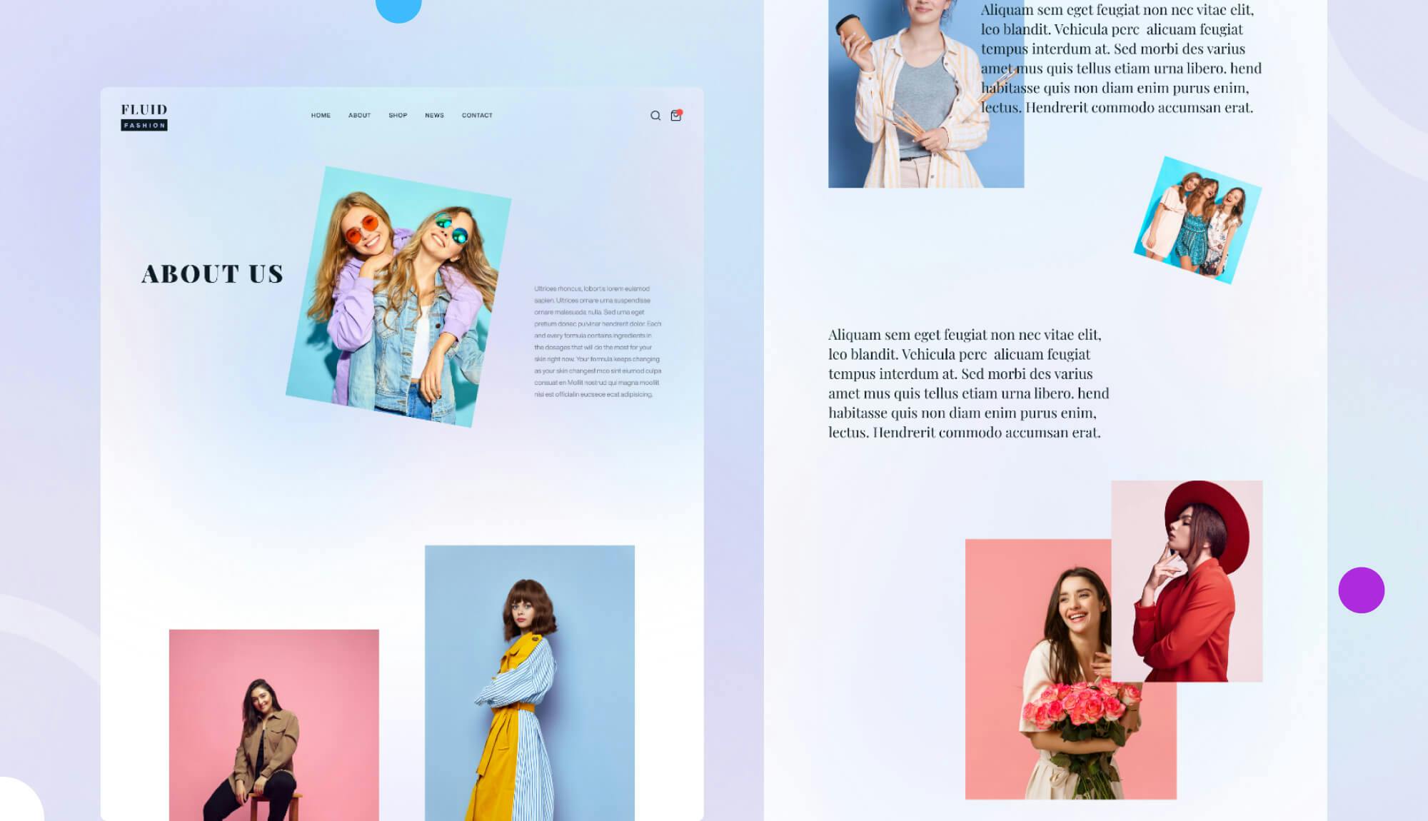 Fluid Fashion About Page Banner