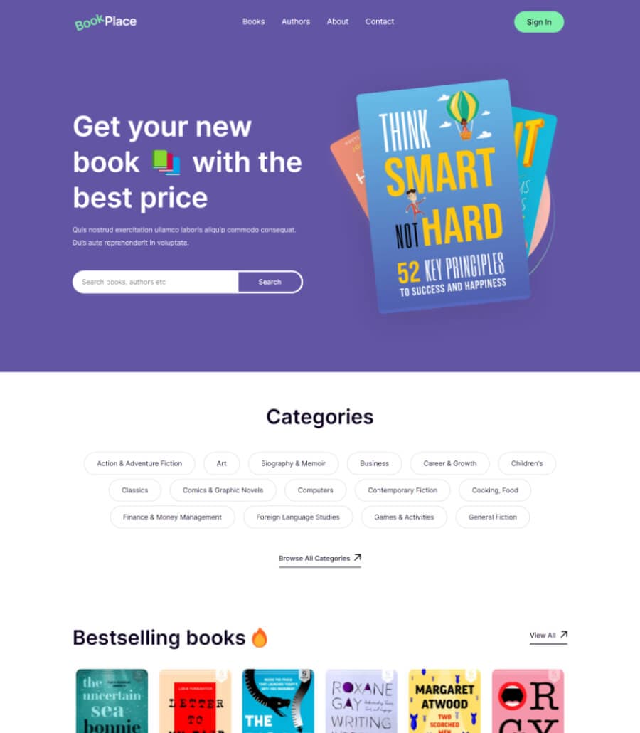 BookPlace Home Page thumbnail