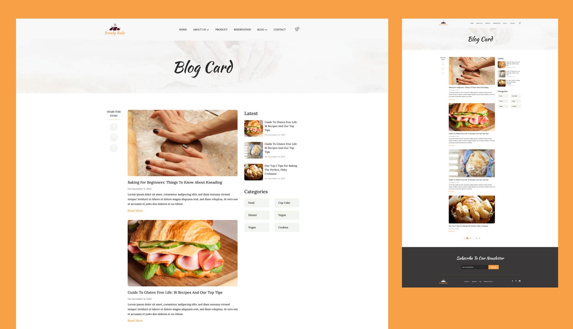 Bready Bake Blog Card Page For Gutenberg By Templately