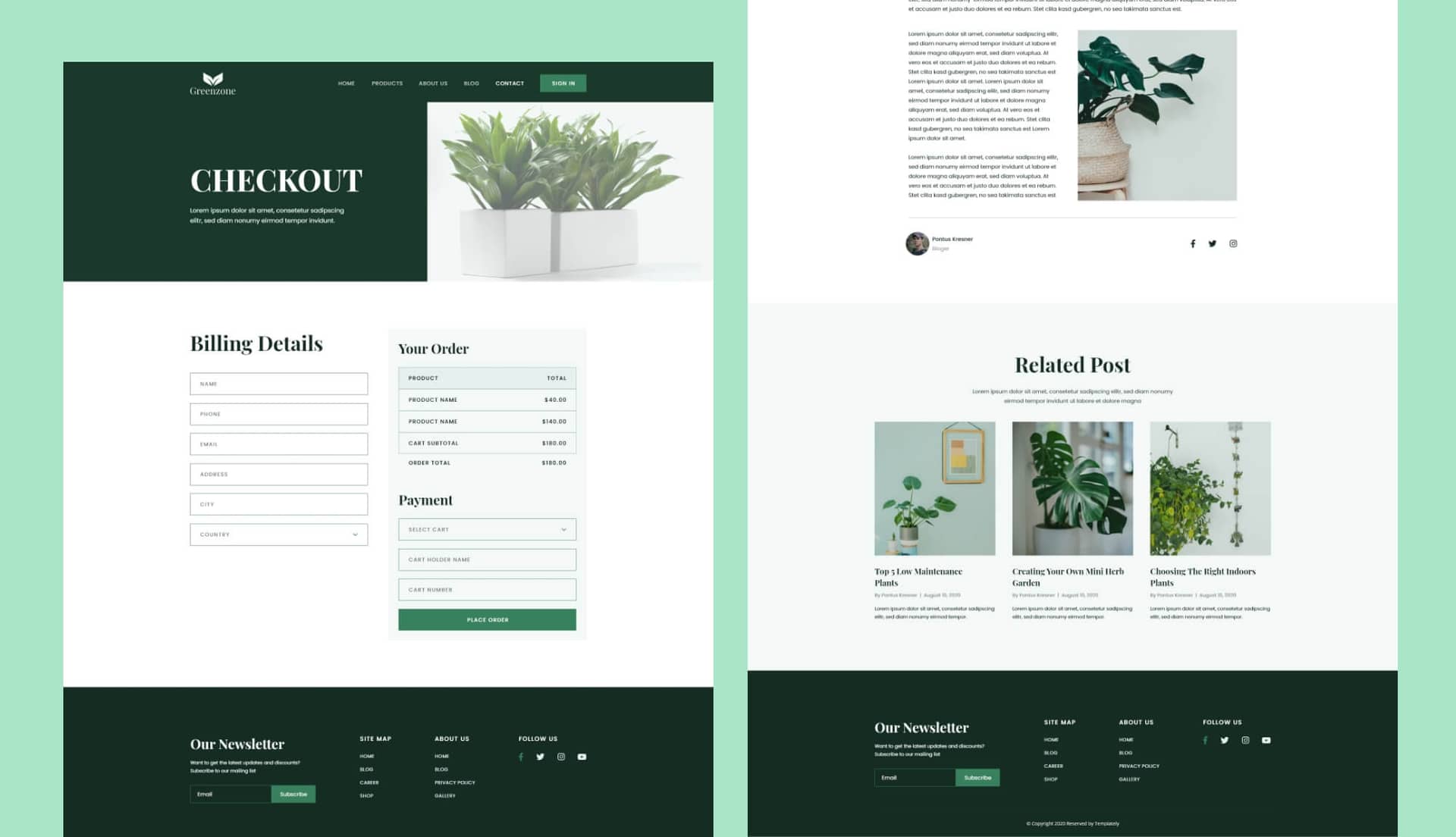 Greenzone Checkout Page By Templately