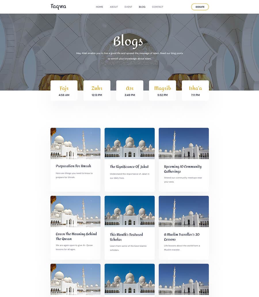 Taqwa Blog Page thumbnail