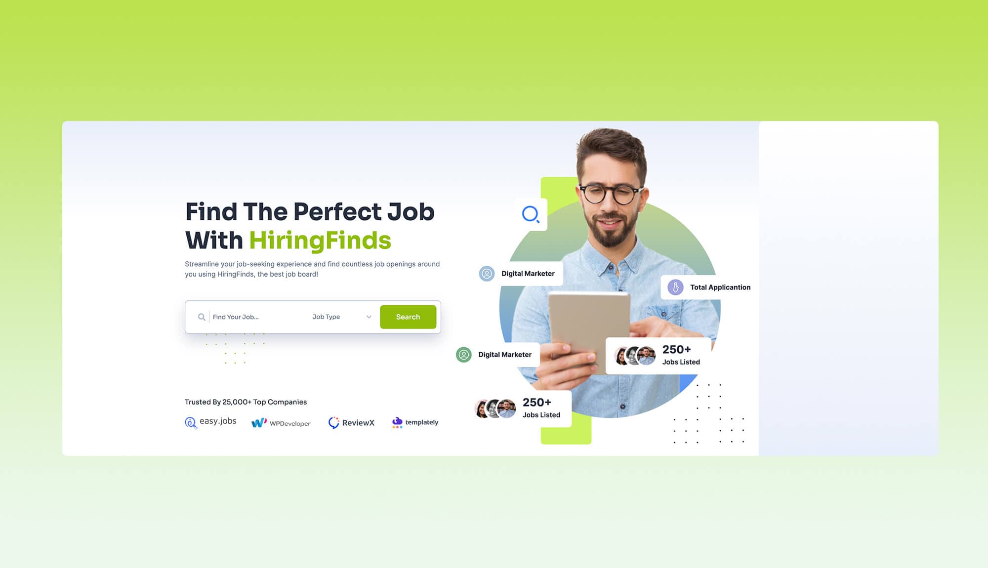 HiringFinds Hero Section Banner