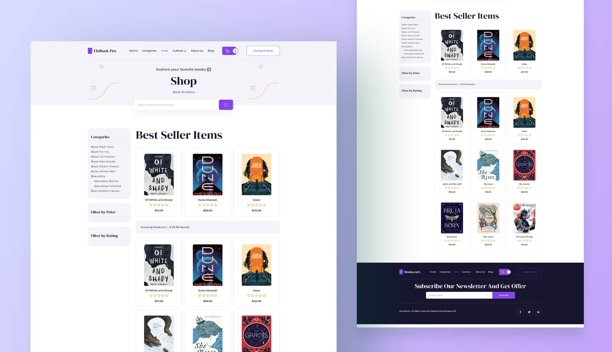 Elebook Book Shop Page For Gutenberg Banner