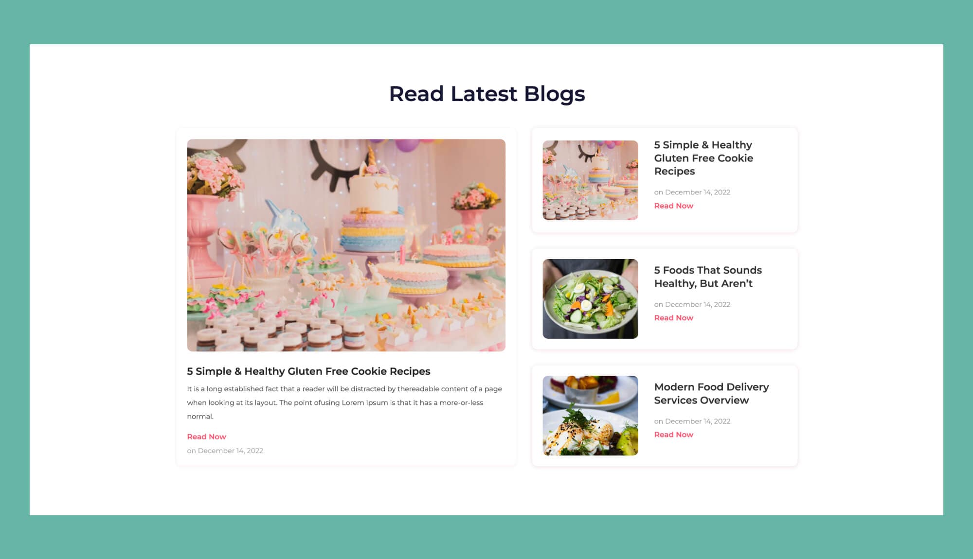 Food Express Blog Section For Gutenberg Banner