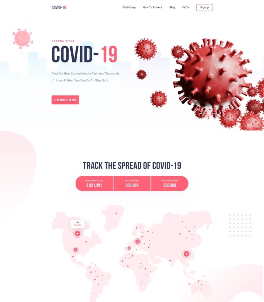 Covid-19 Landing Page Header Section thumbnail