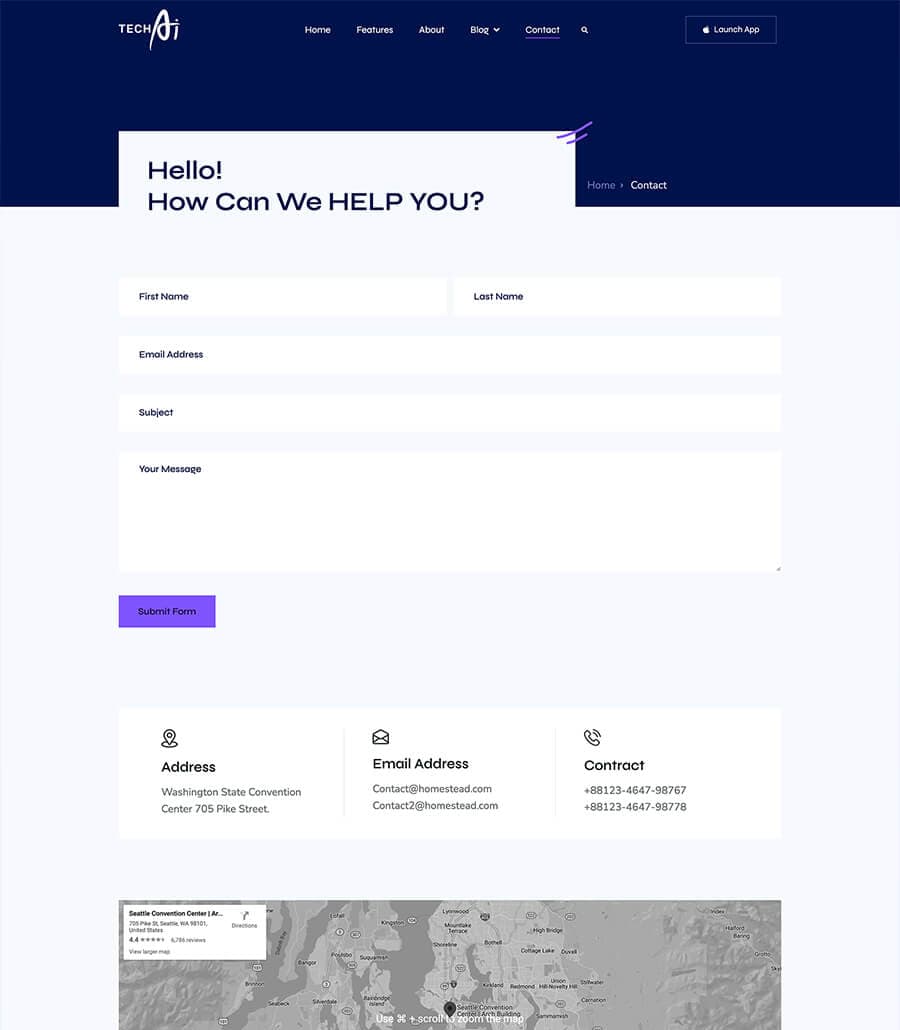 TechAI Contact Page For Gutenberg thumbnail