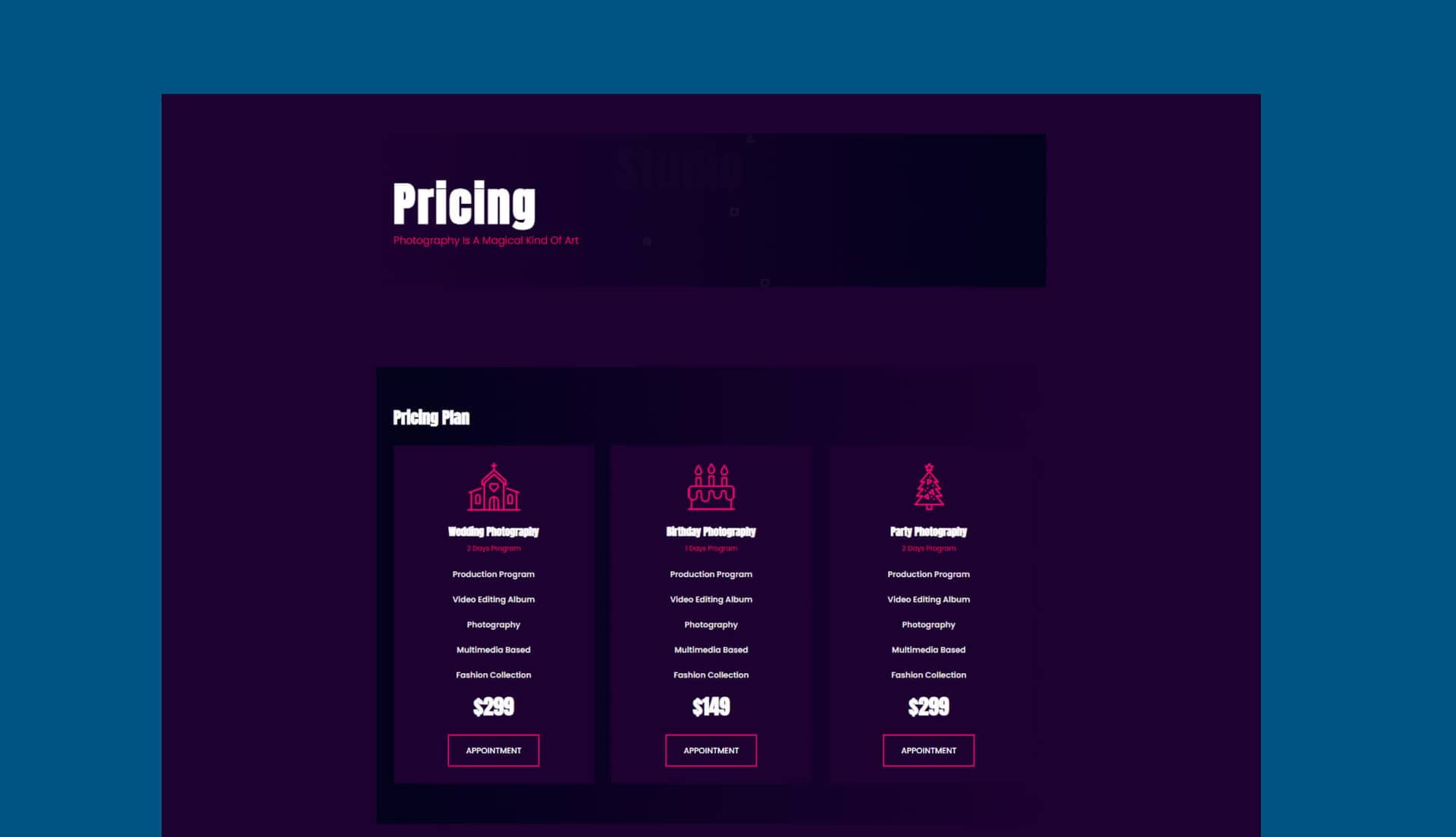 PhotoSpark Pricing Page For Gutenberg By Templately