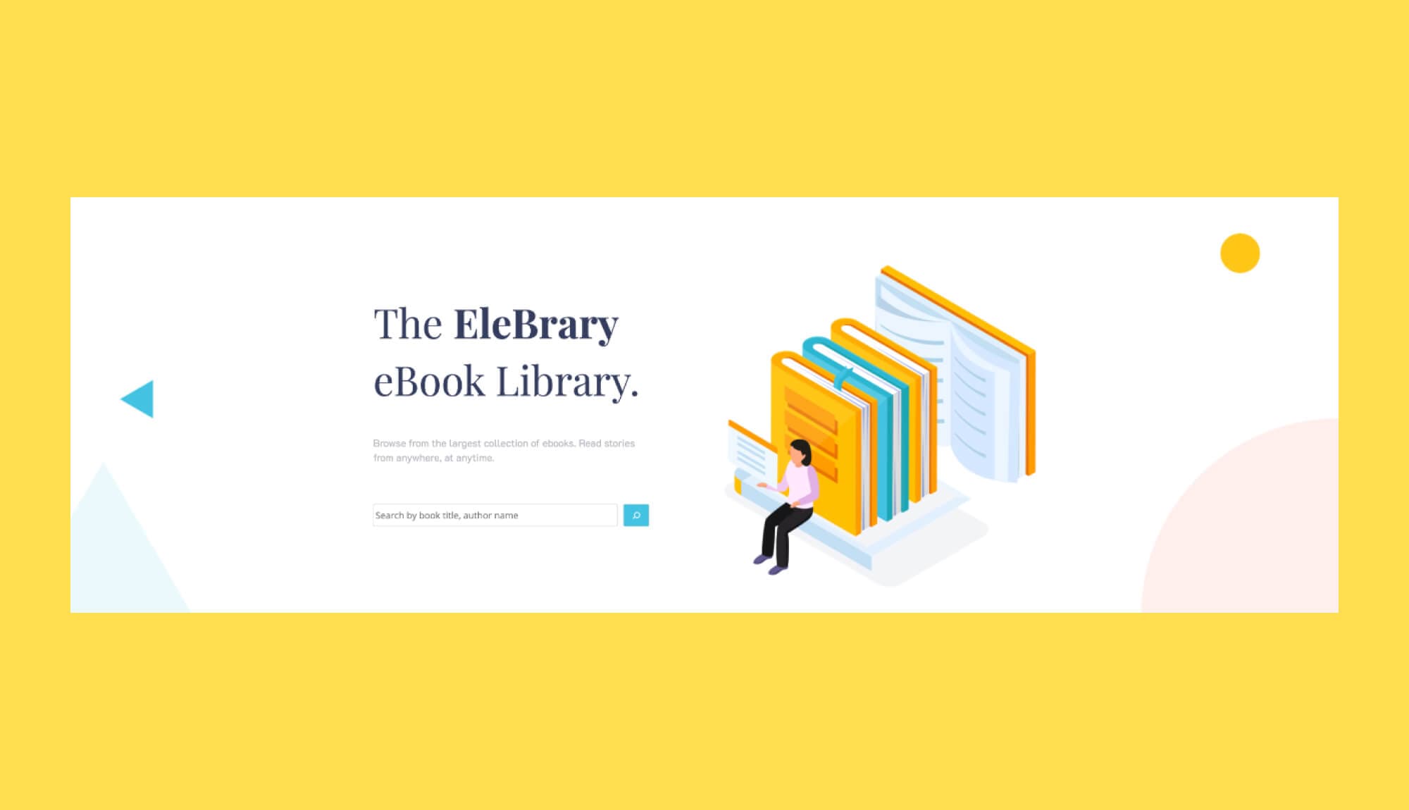 EleBrary Hero Section For Gutenberg Banner