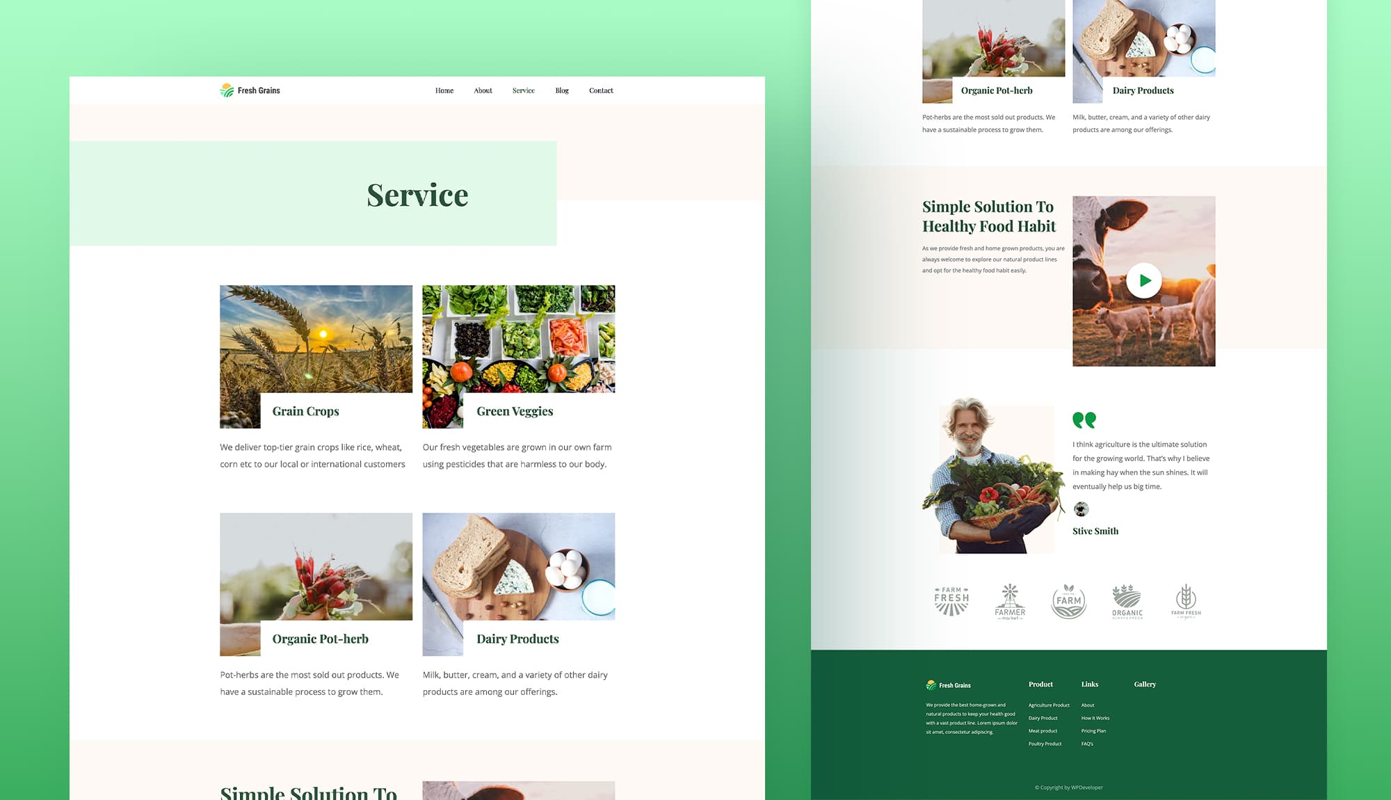 Fresh Grains Service Page For Gutenberg Banner