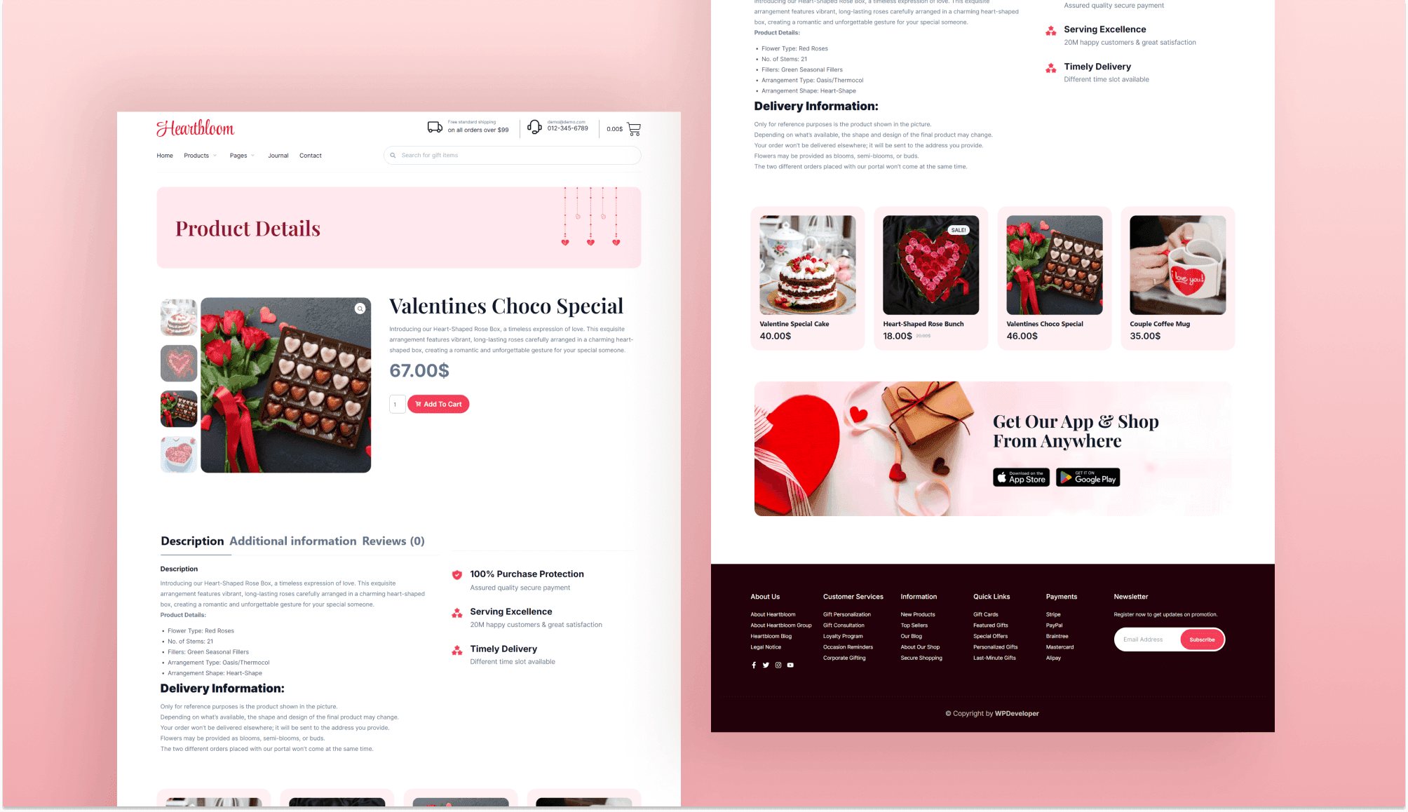 HeartBloom Product Details Page By Templately