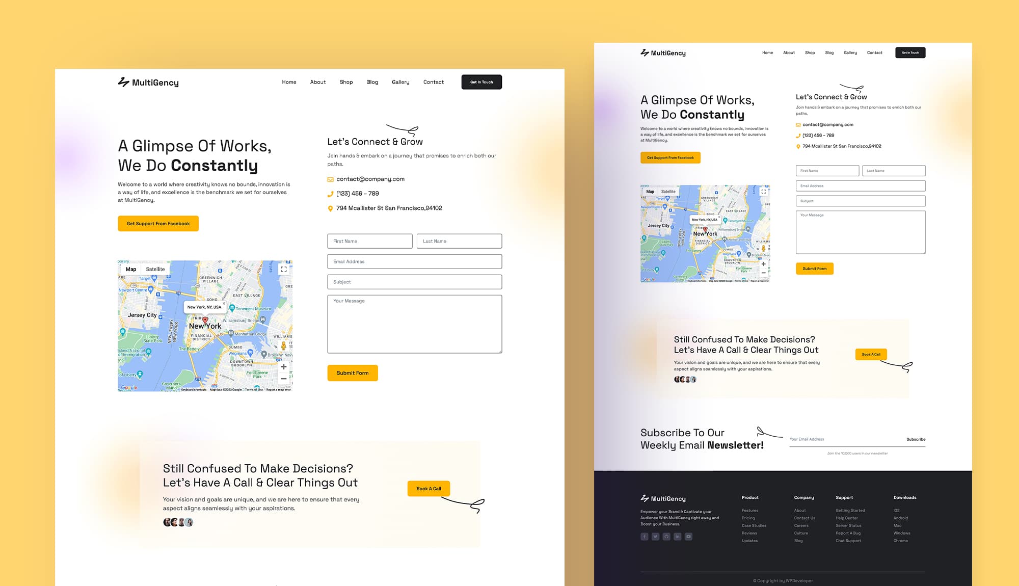 MultiGency Contact Page For Gutenberg Banner