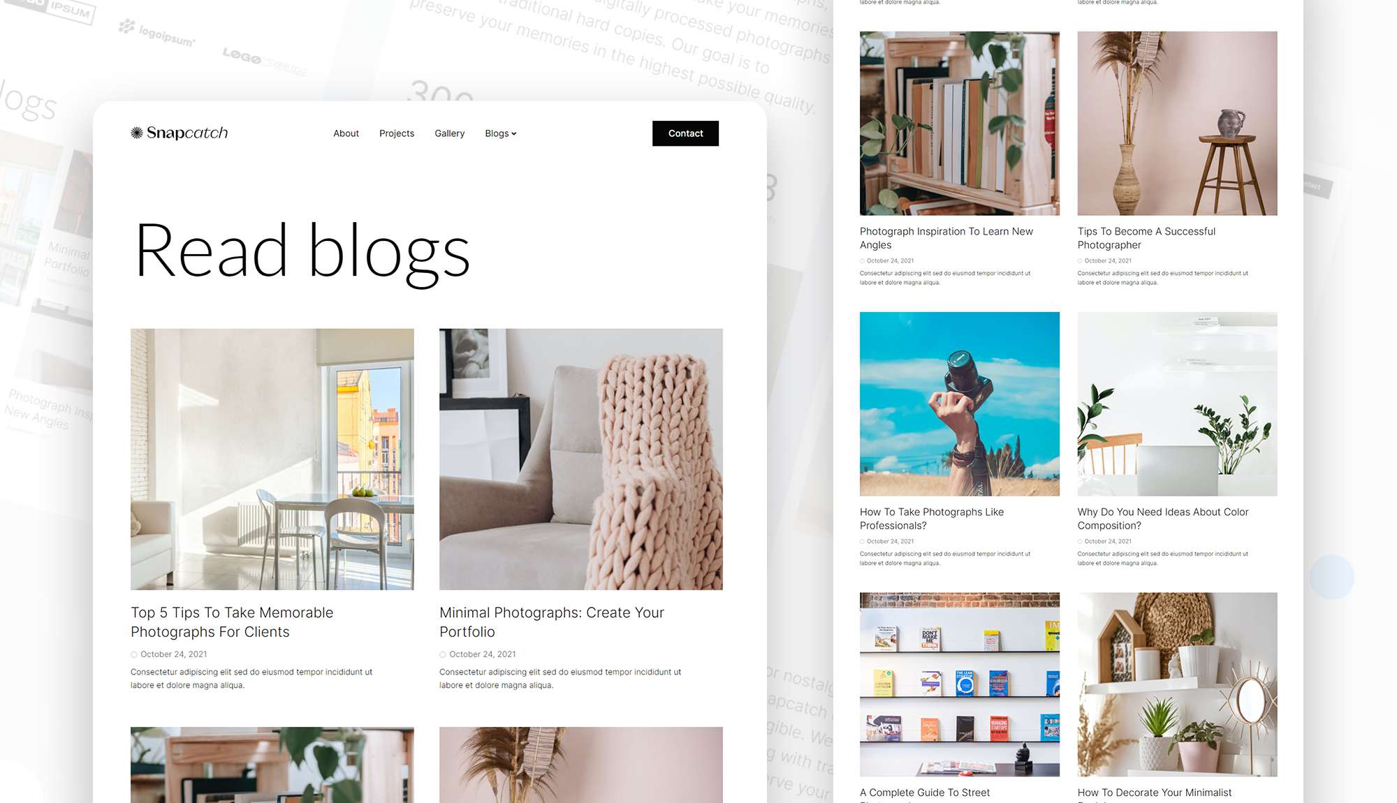 Snapcatch Blog Page By Templately