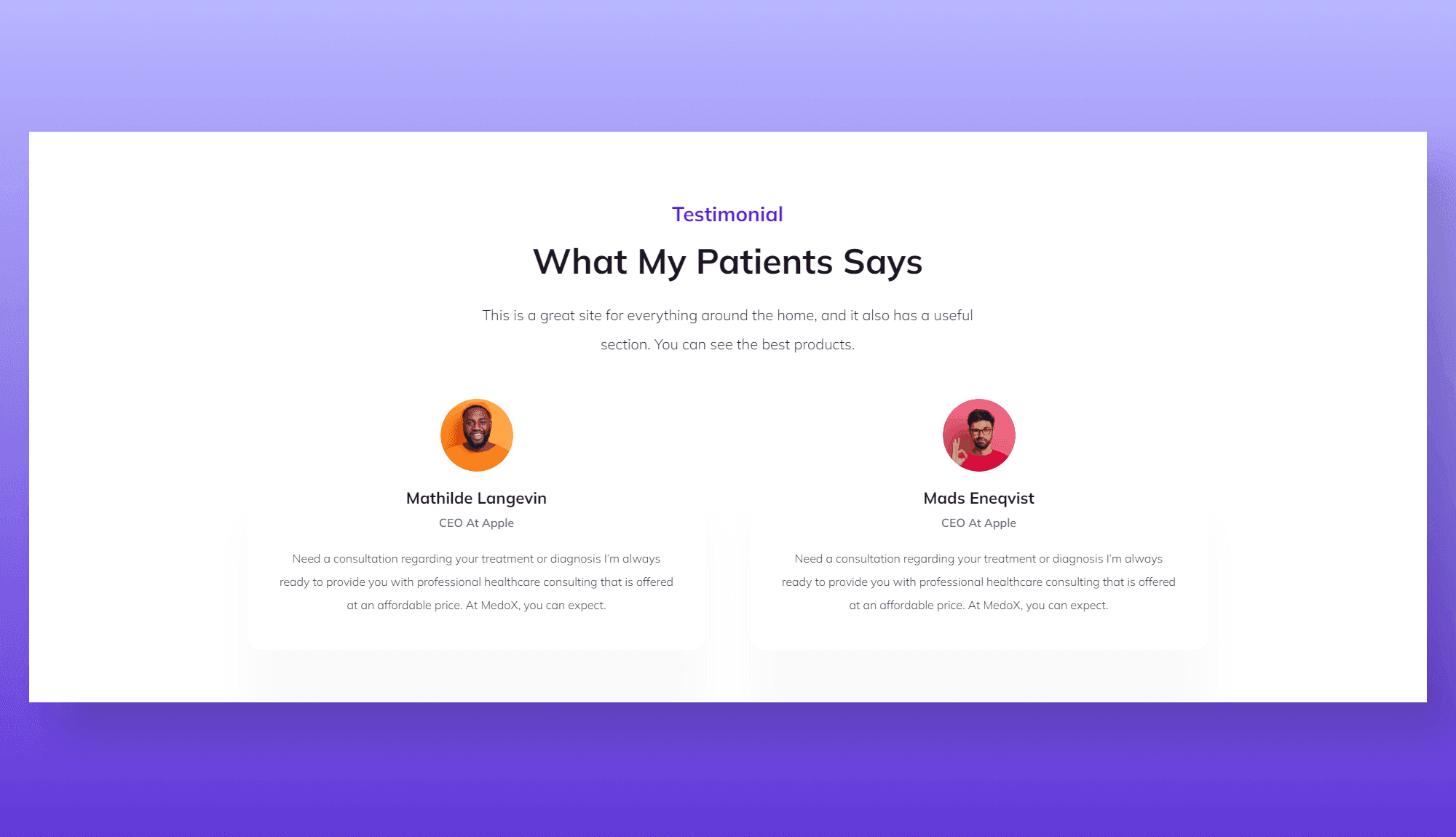 Dear Doc Testimonial Section For Gutenberg Banner