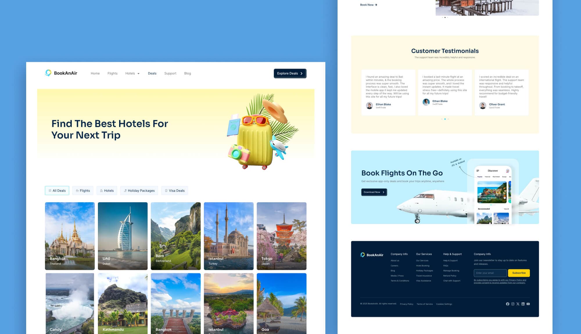 BookAnAir Deals Page By Templately