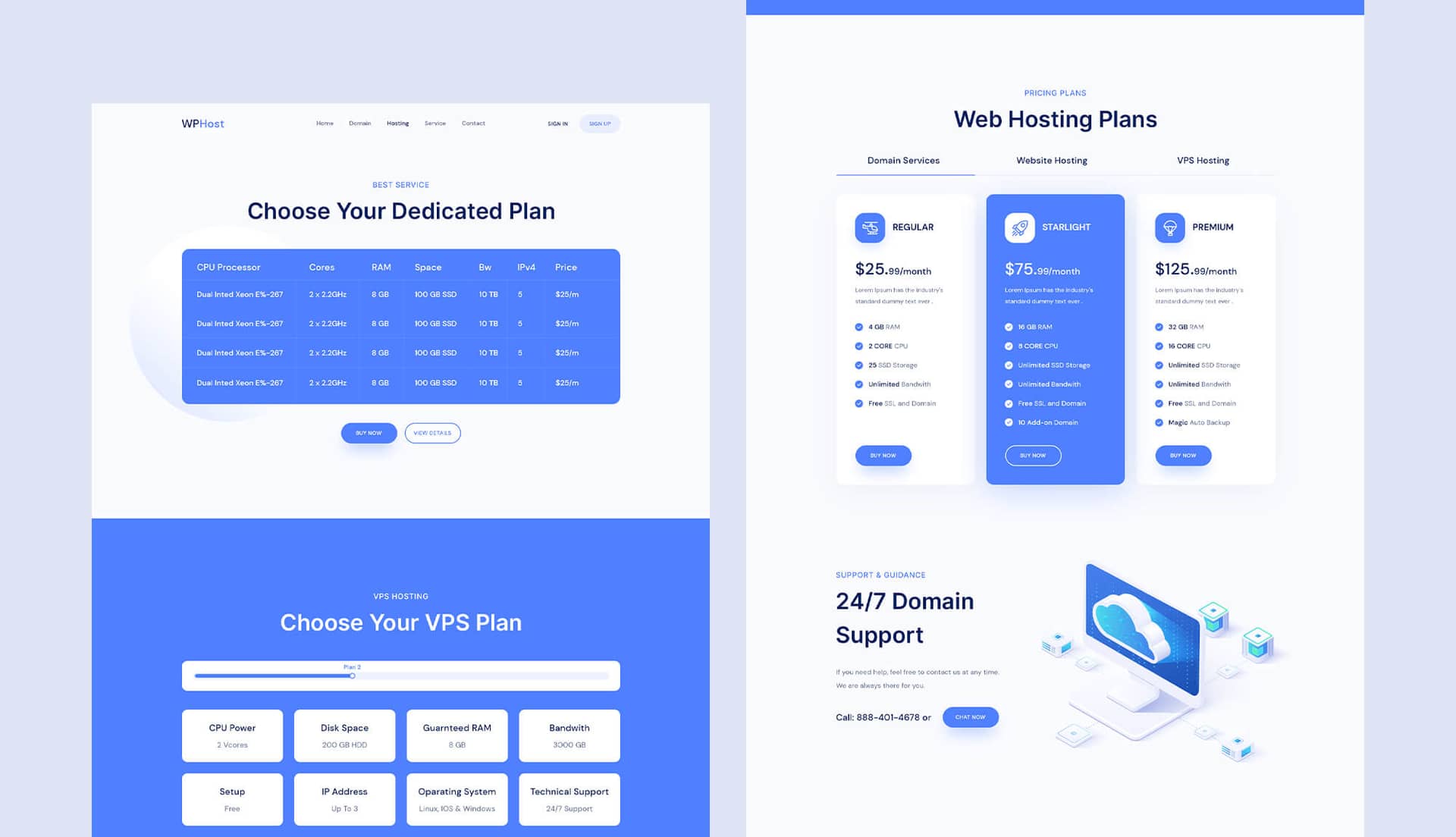 WPHost Hosting Page By Templately
