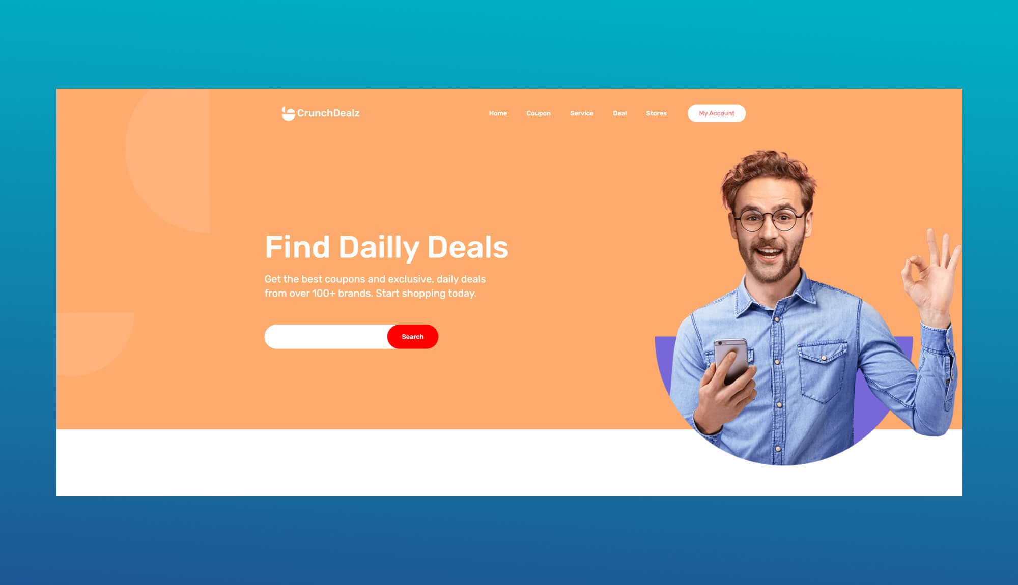 CrunchDealz Hero Section For Gutenberg Banner