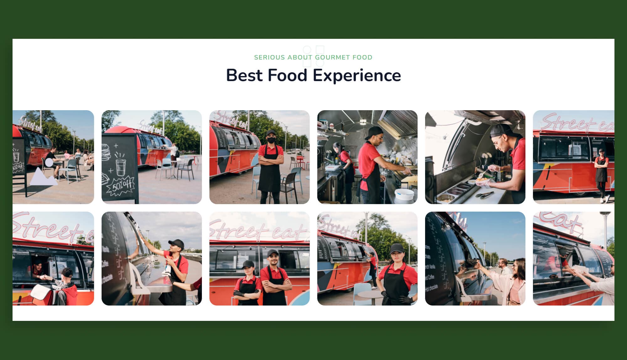 Gourmet Wheels Gallery Section for Gutenberg Banner