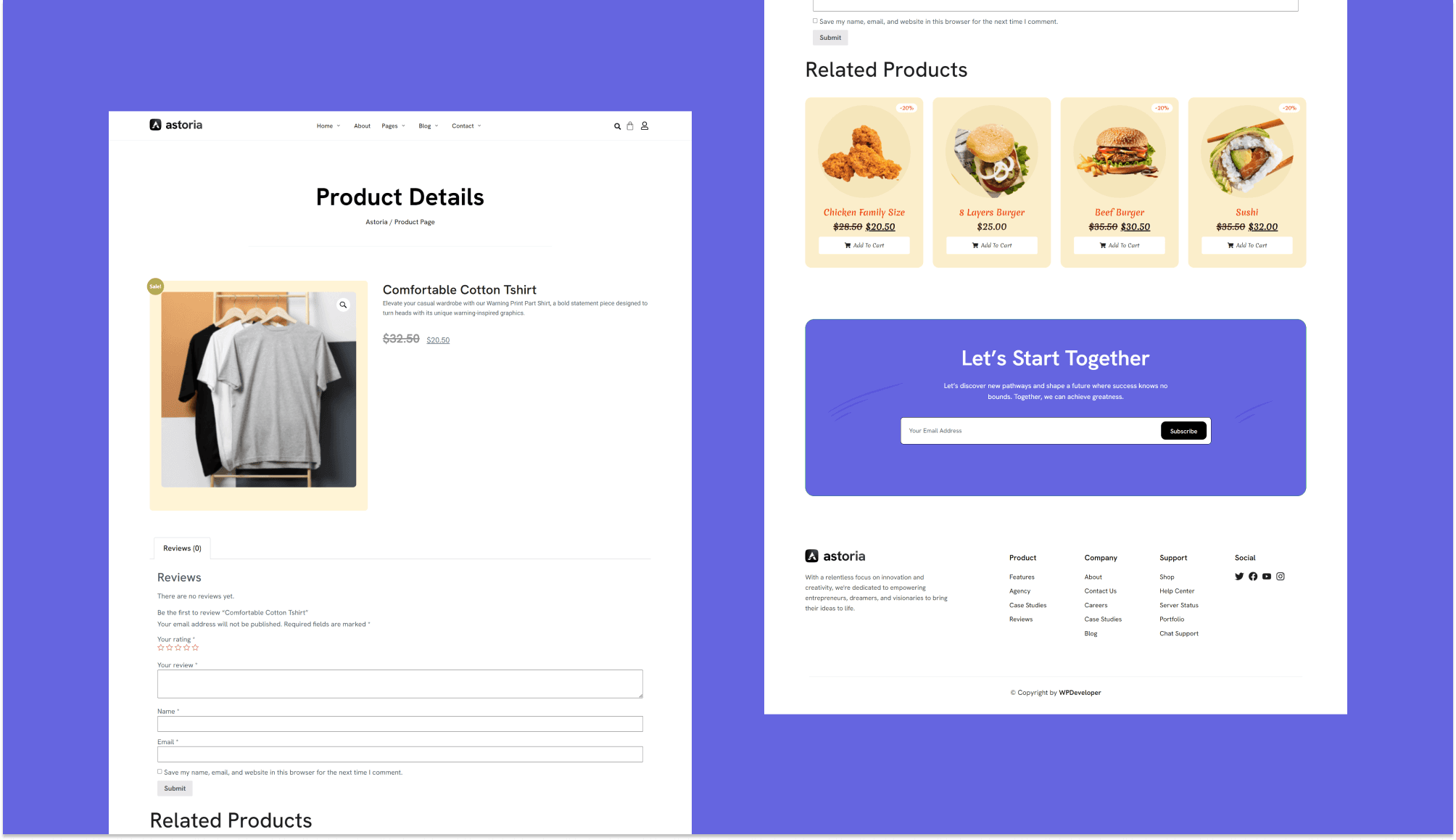 Astoria Restaurant Product Details Page Banner