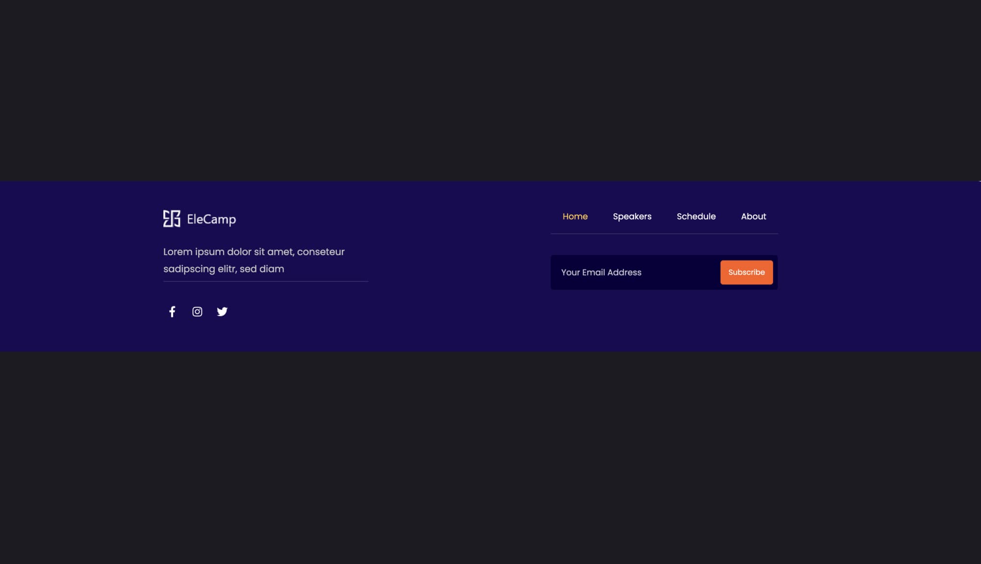 EleCamp Footer Section For Gutenberg Banner