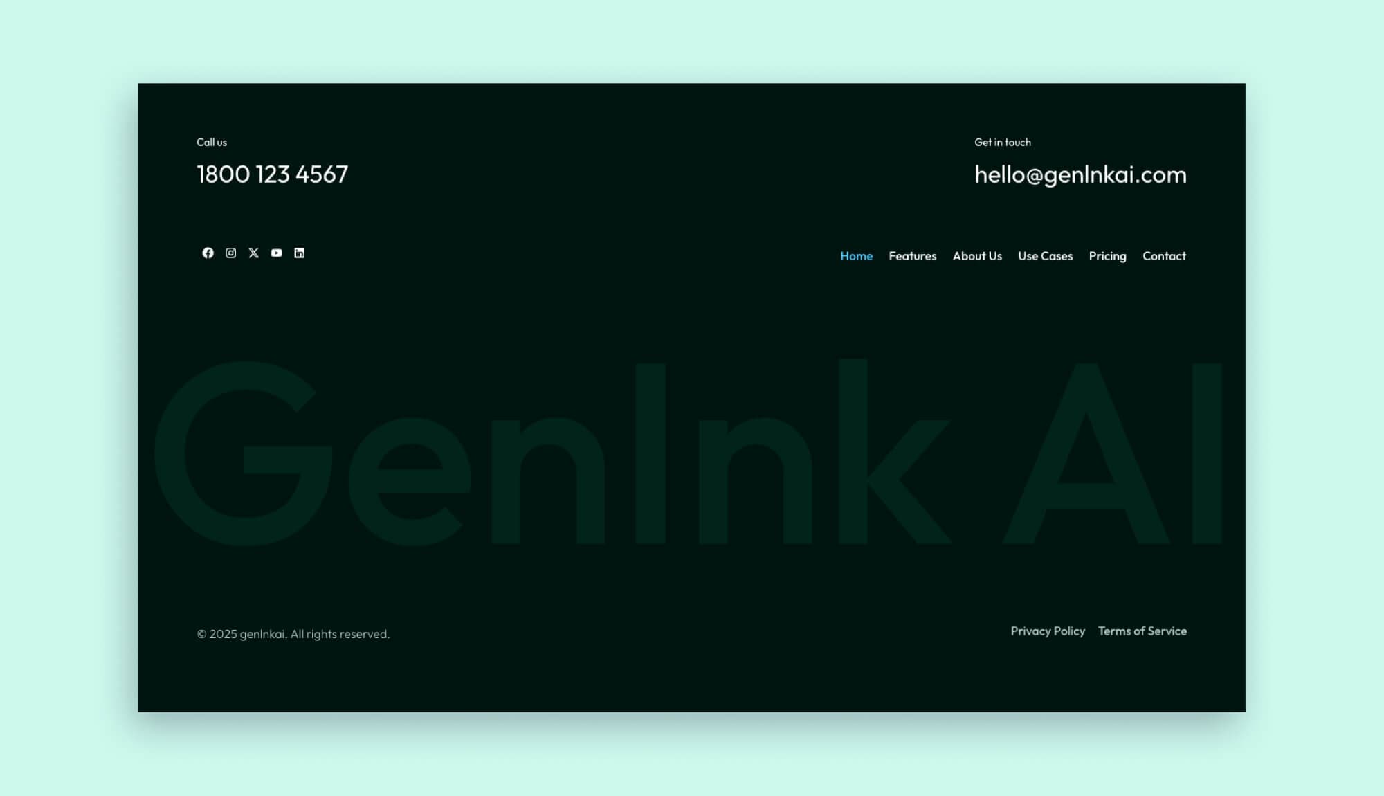 GenInk Ai Footer Section By Templately