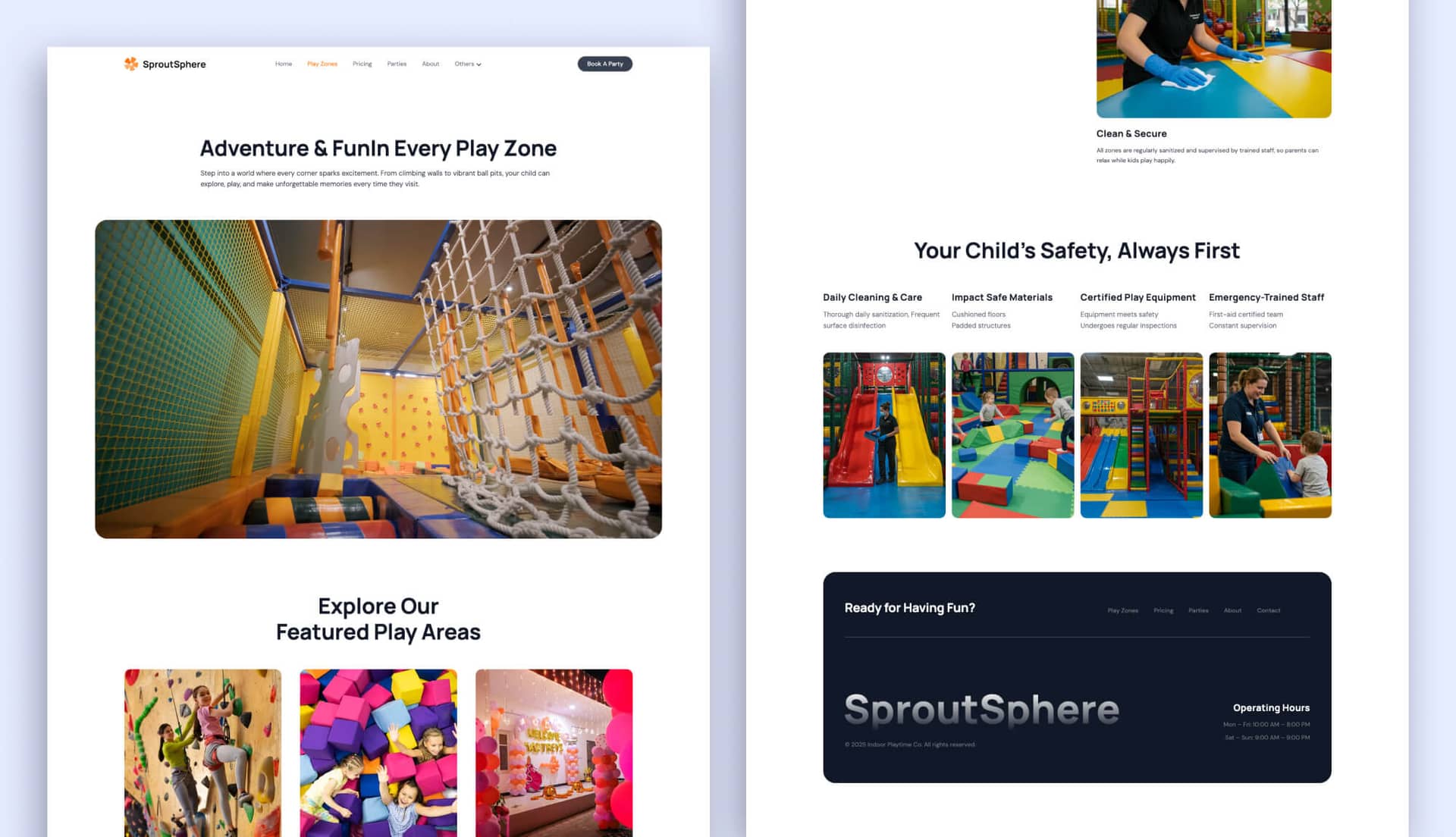 SproutSphere Play Zones Page For Gutenberg By Templately