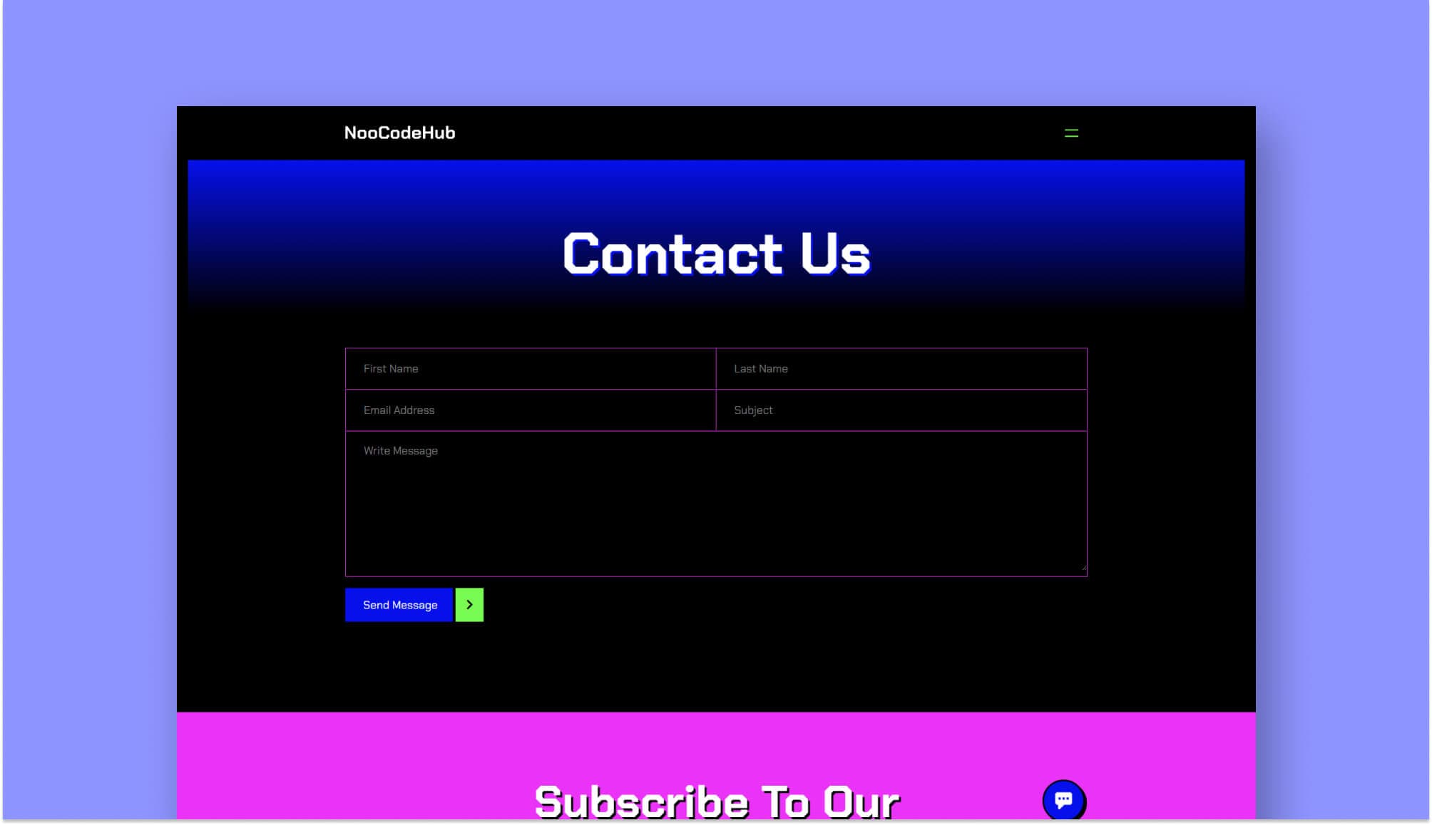 NooCodeHub Contact Page For Gutenberg Banner