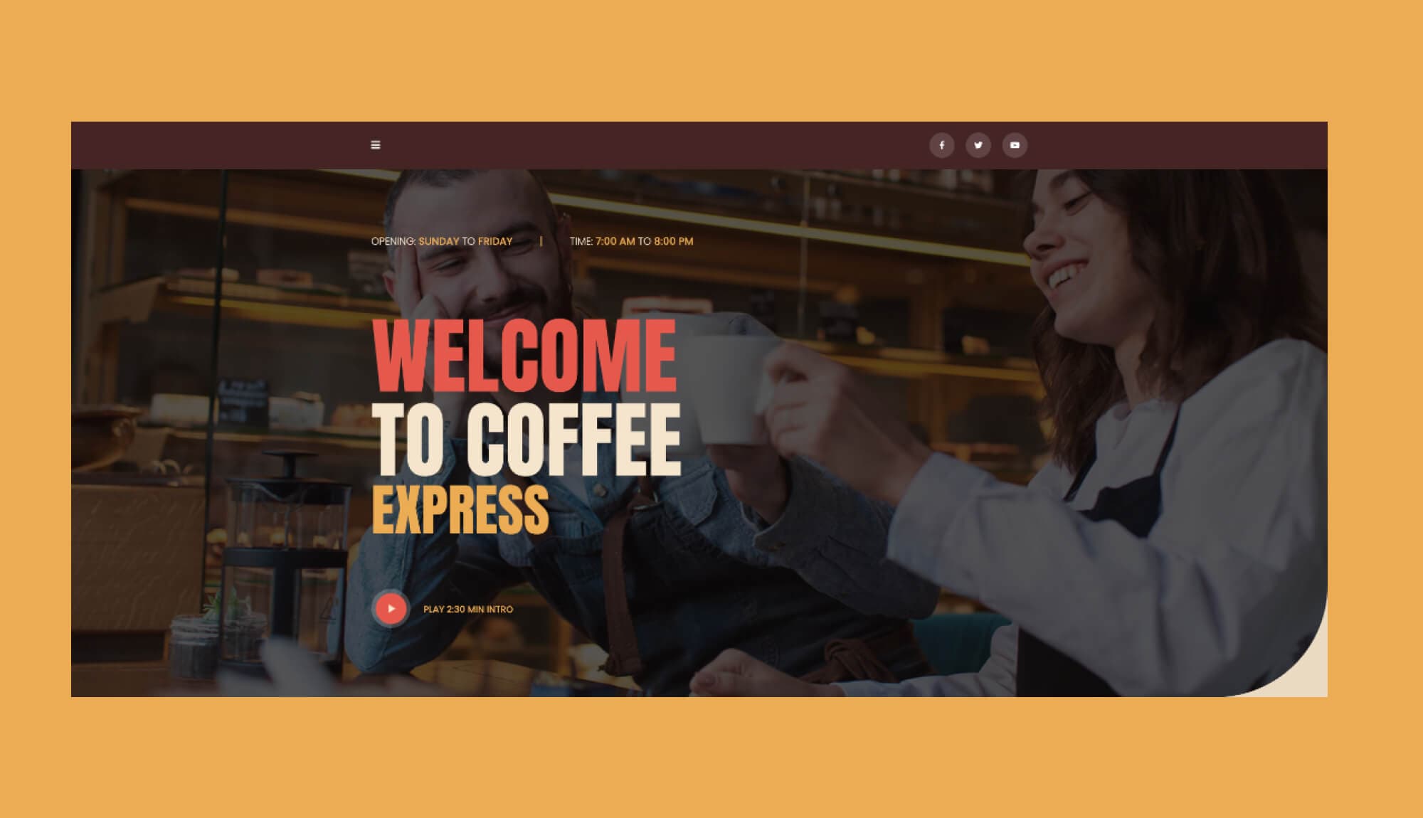 Coffee Express Hero Section For Gutenberg Banner