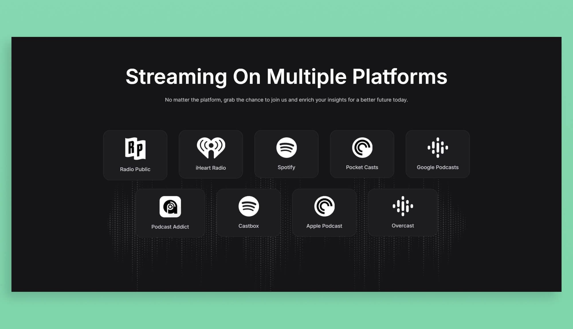 Memymic Platforms Section For Gutenberg Banner