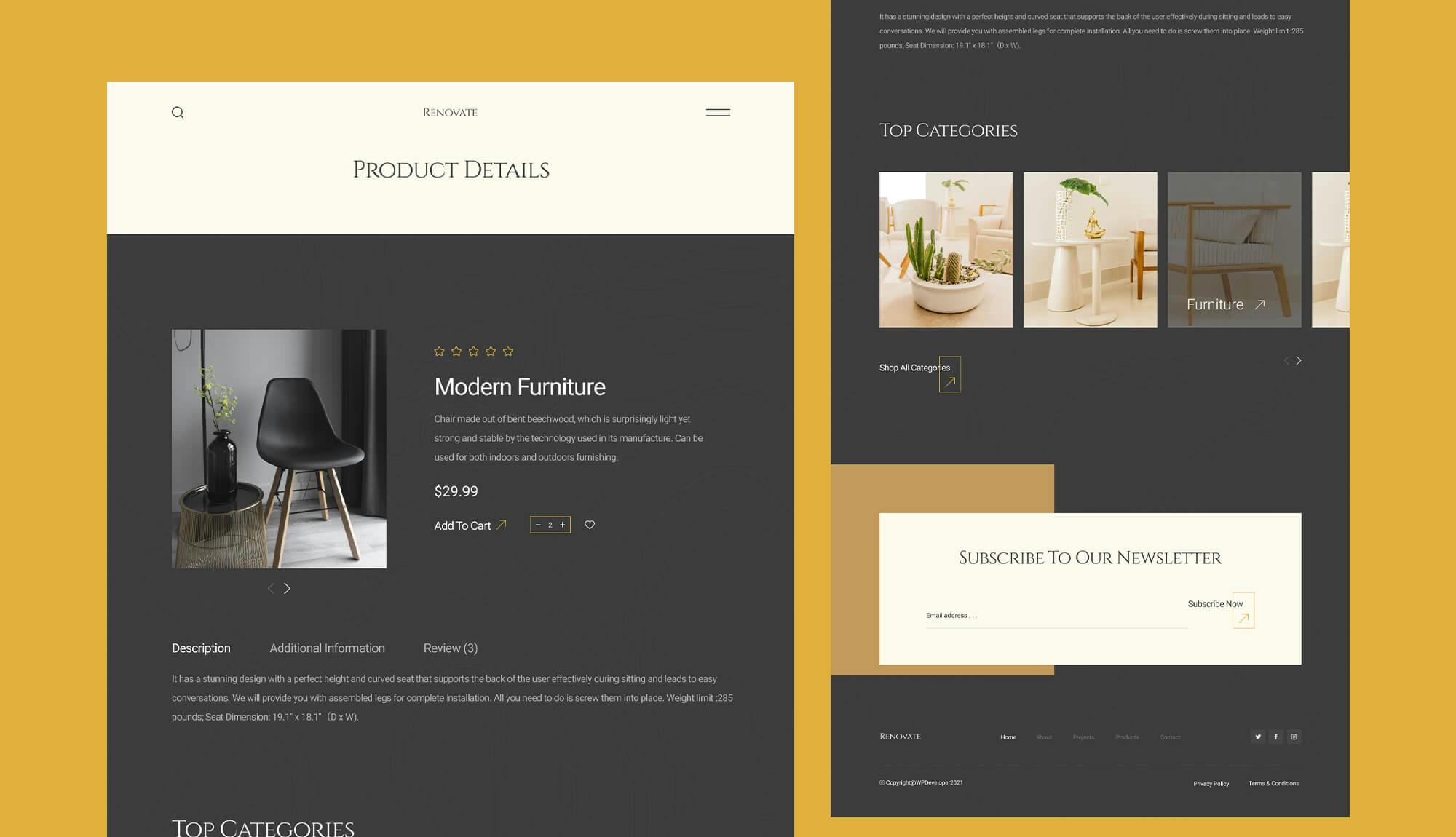 Renovate Single Product Page Banner
