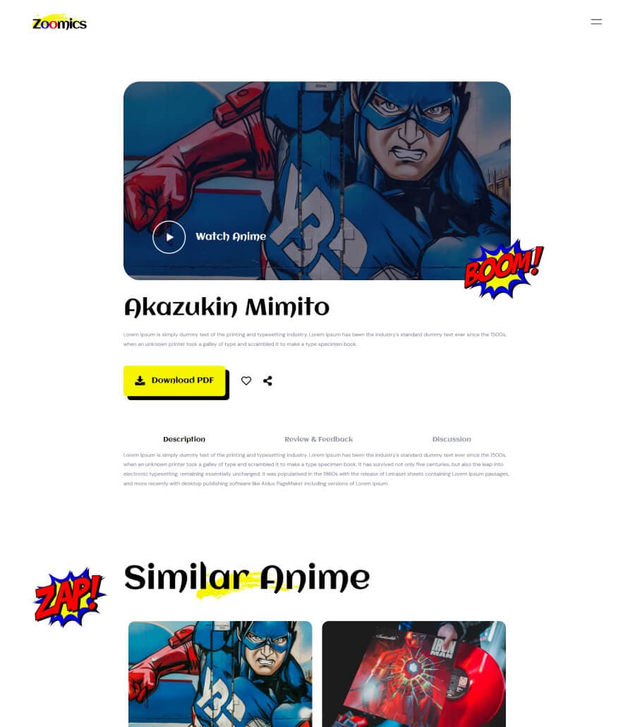 Zoomics Anime Details Page thumbnail