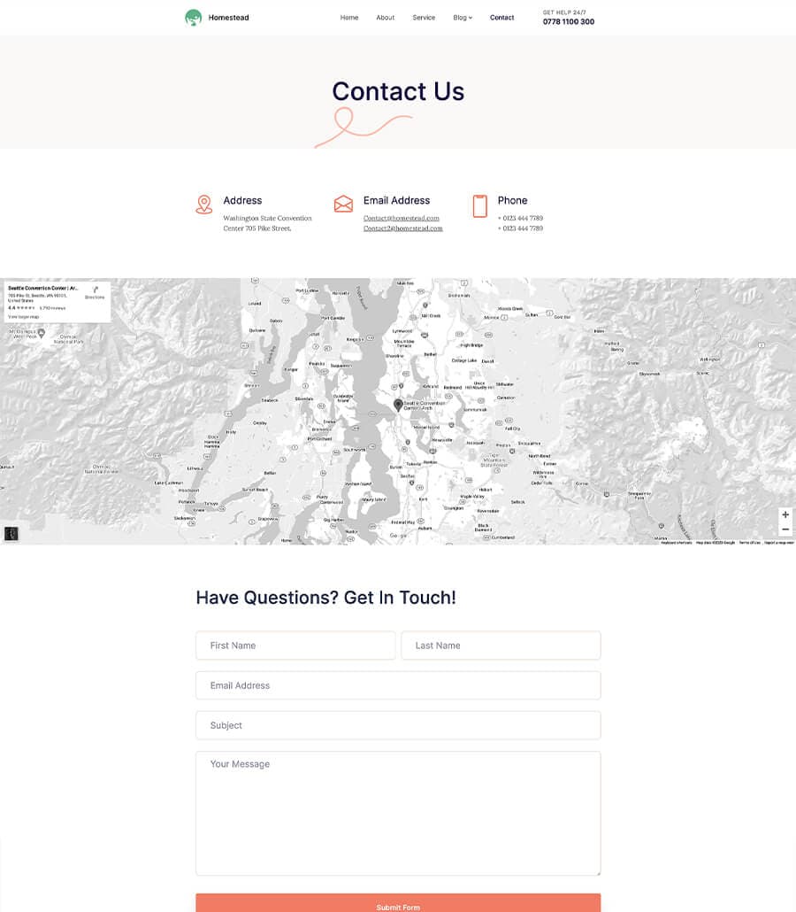 Homestead Contact Page For Gutenberg thumbnail
