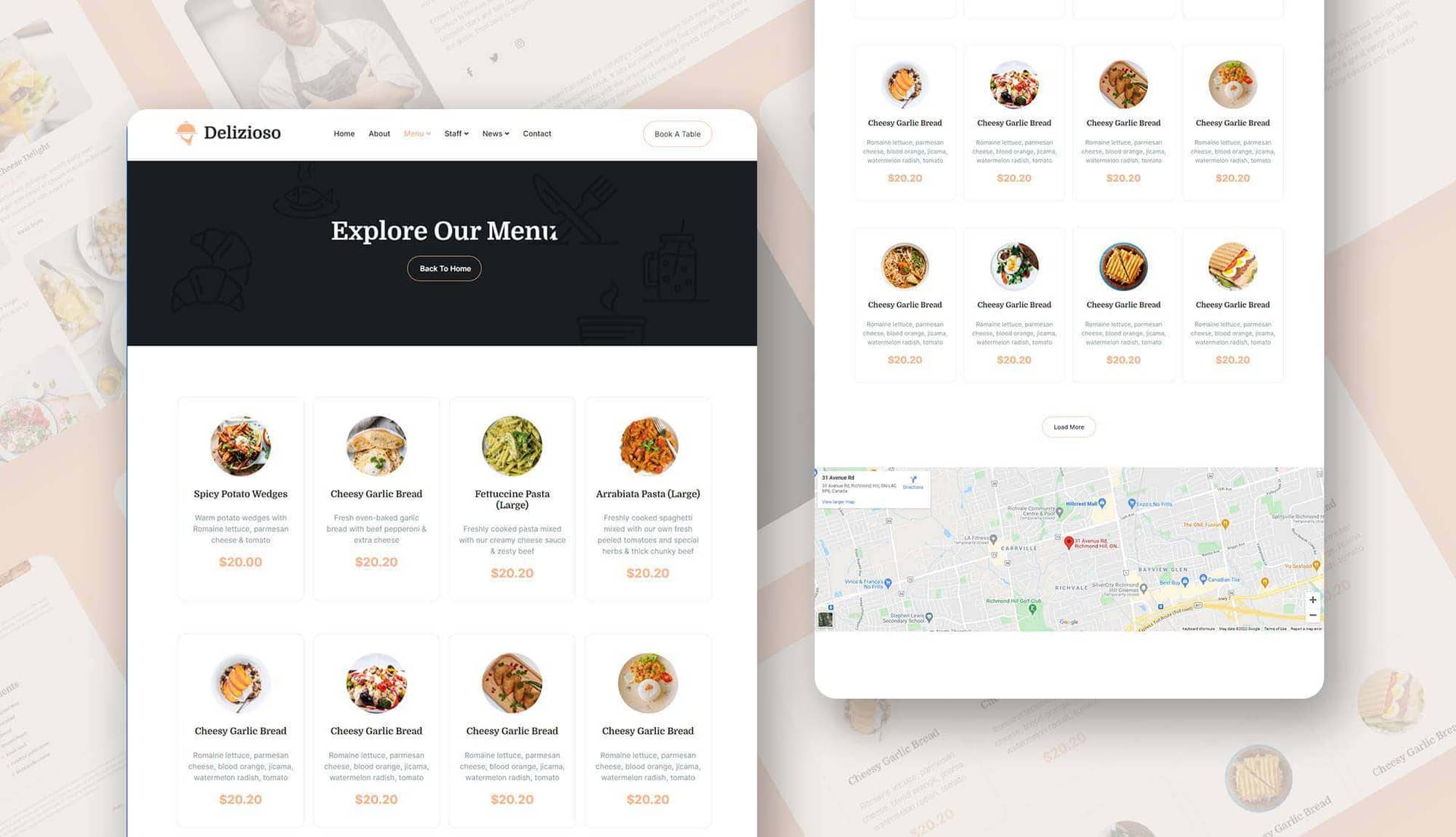 Delizioso Menu Page By Templately