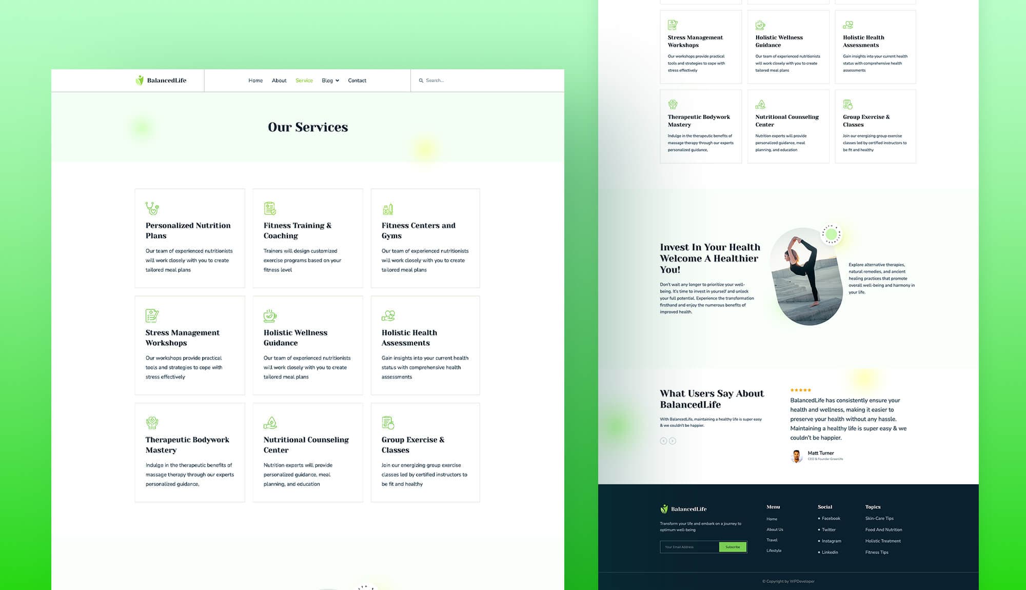 BalancedLife Service Page By Templately