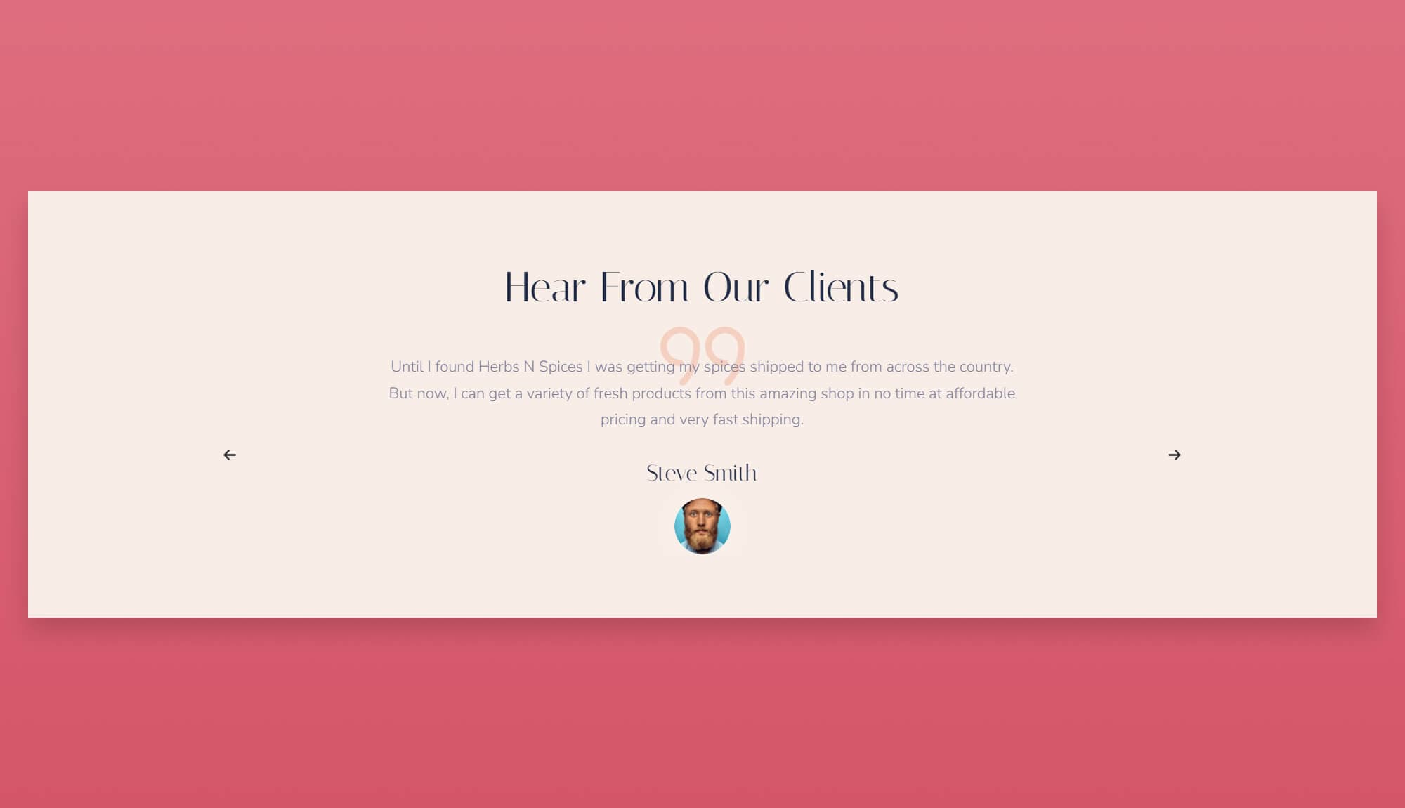 Herbs N Spice Testimonial Section for Gutenberg By Templately