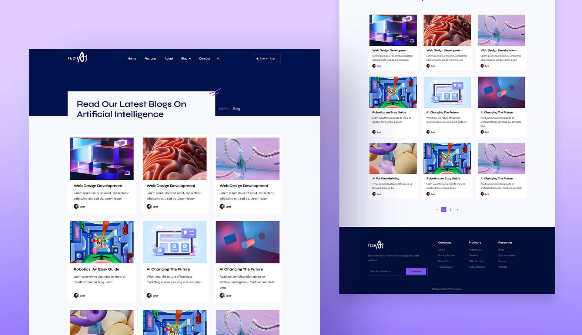 TechAI Blog Page For Gutenberg By Templately