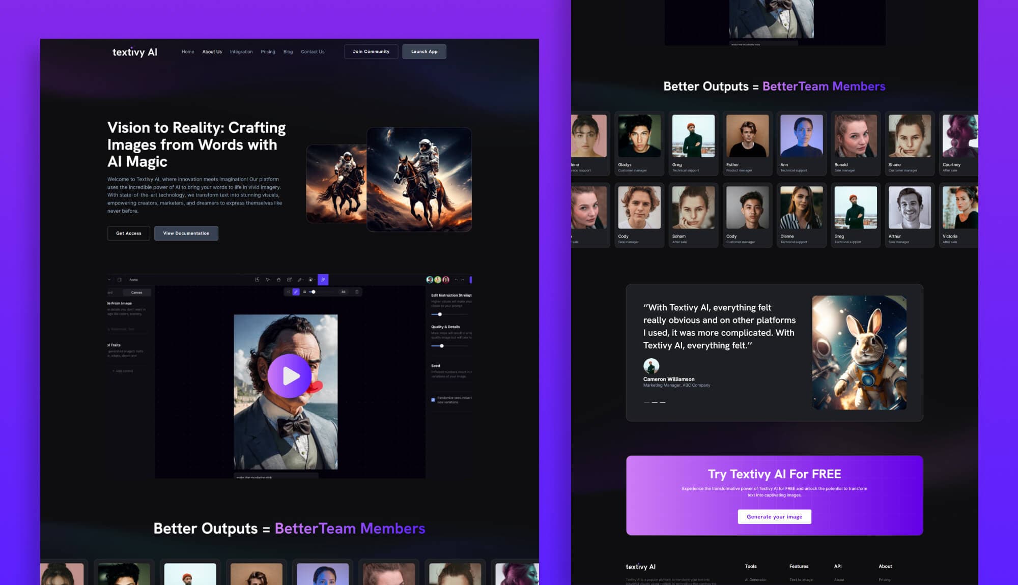 Textivy AI About Us Page For Gutenberg Banner