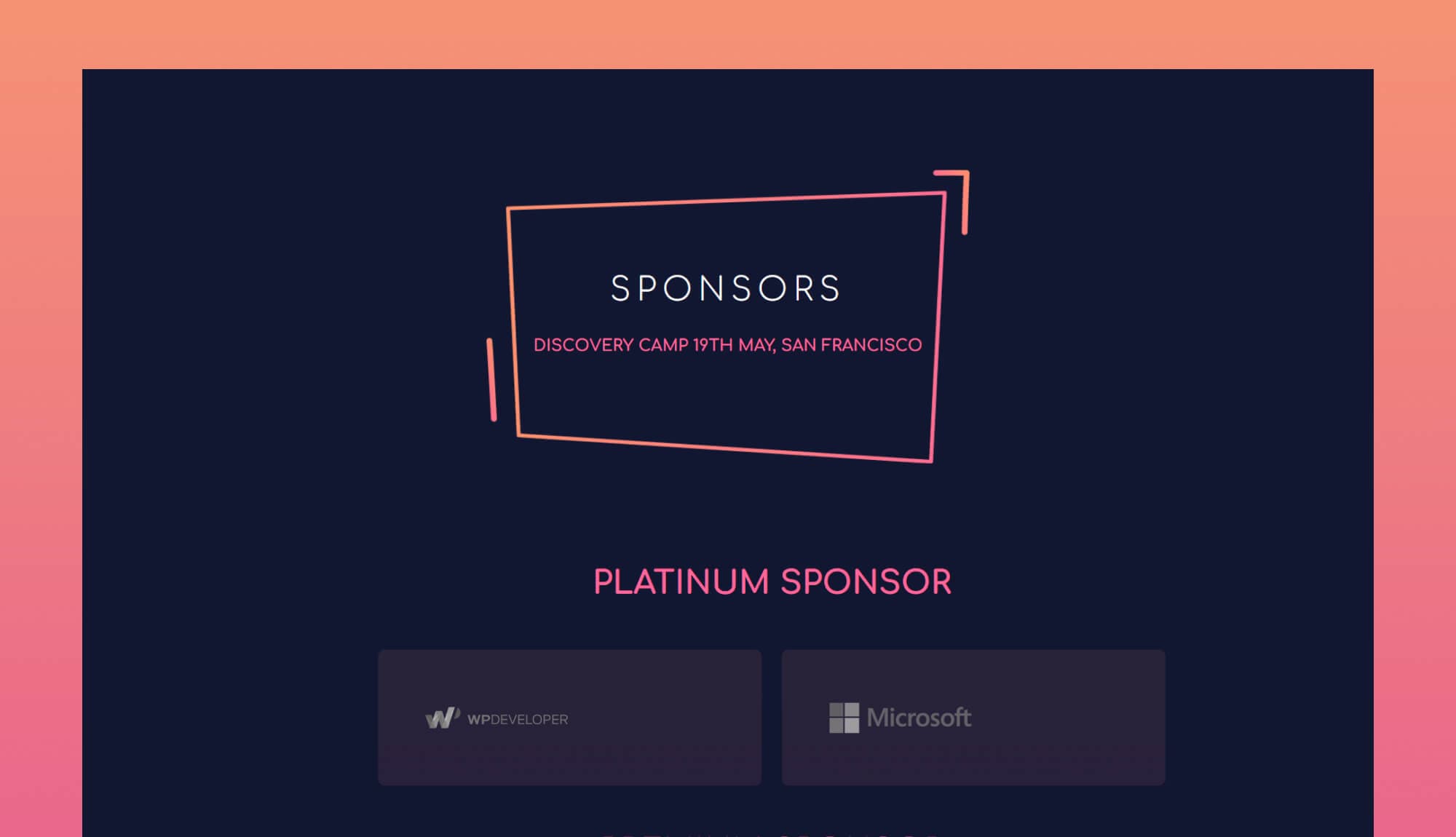 EventGree Sponsor Page Dark For Gutenberg Banner