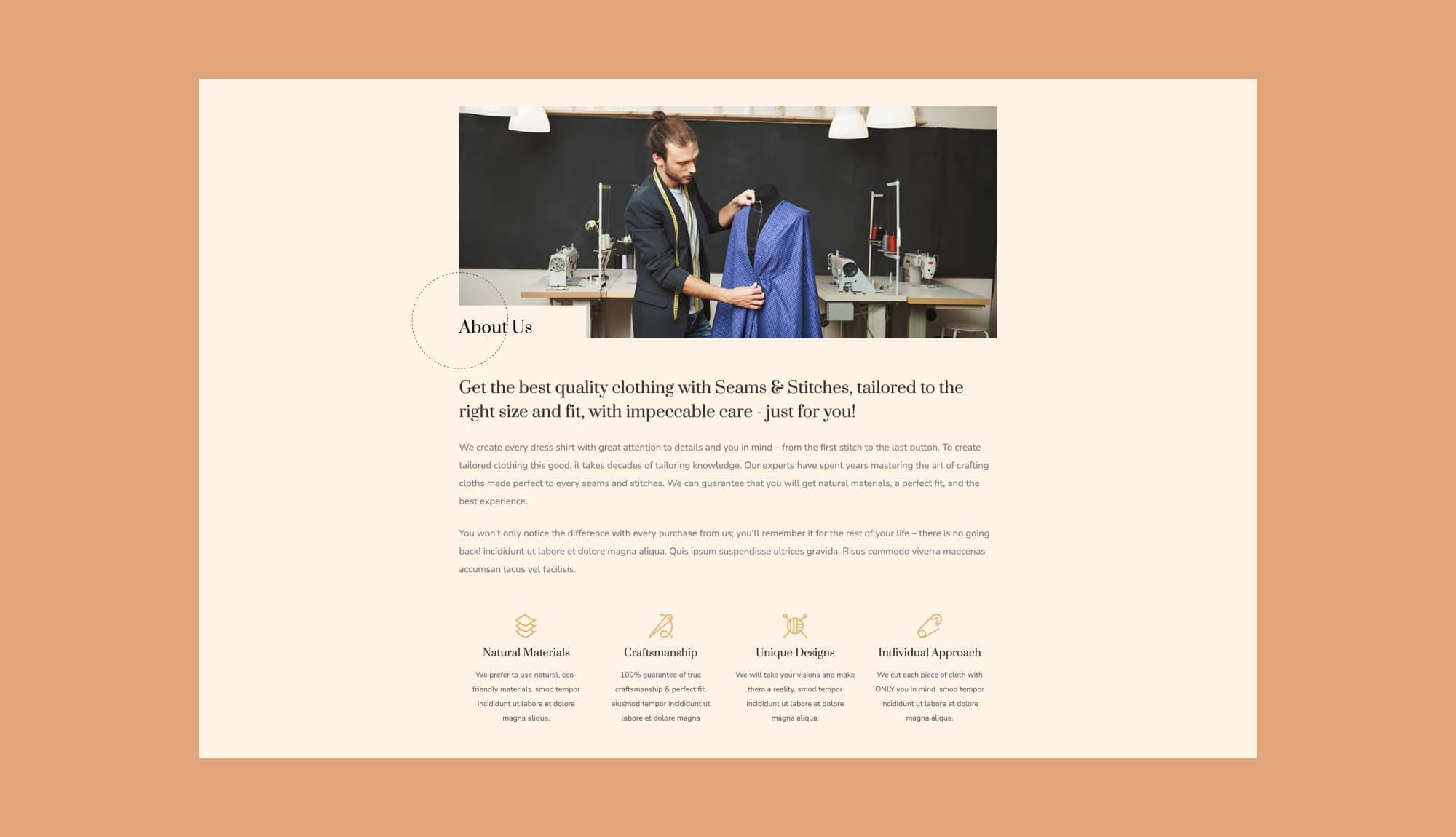 Seam & Stitches Info Section Banner