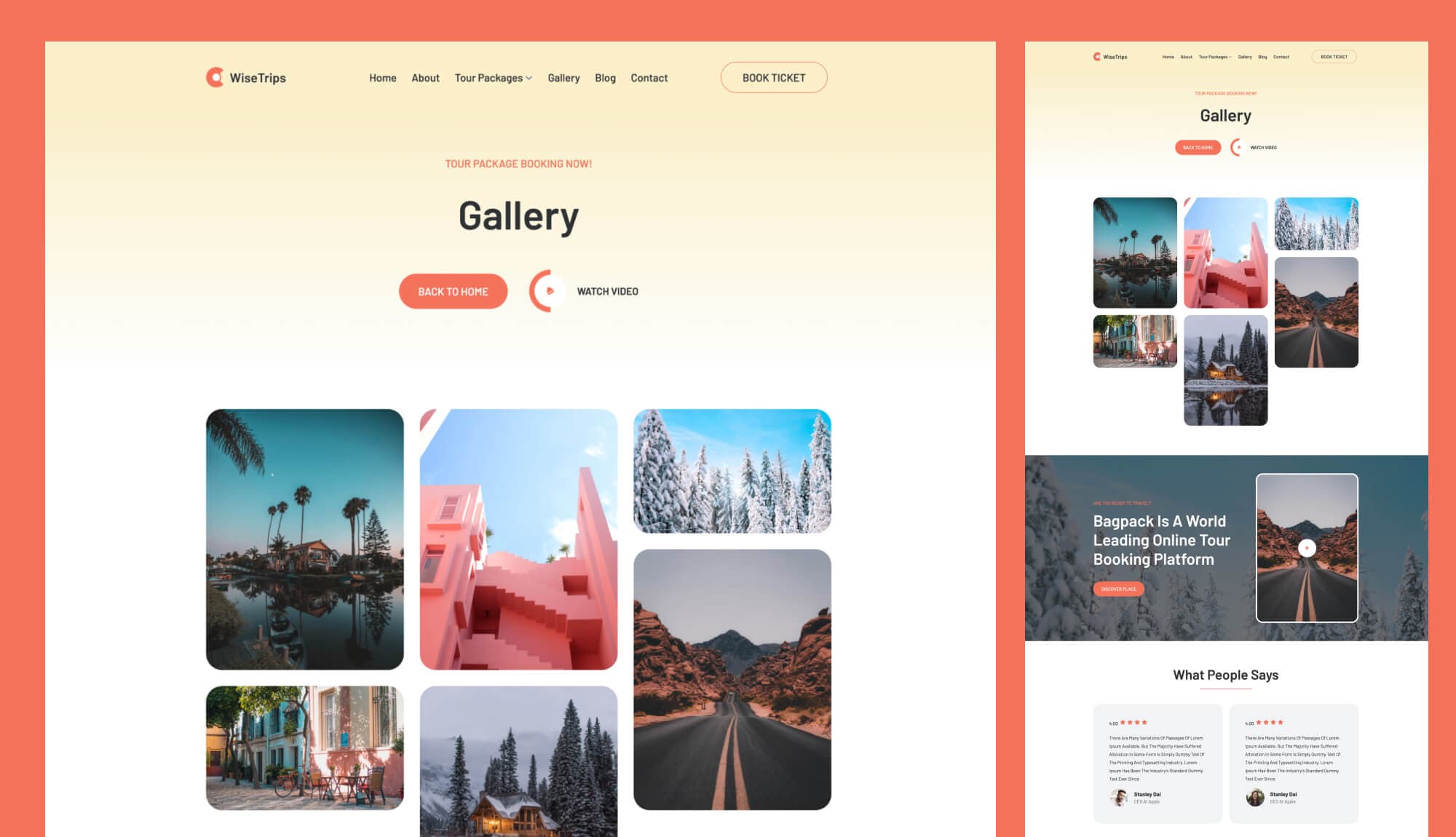 WiseTrips Gallery Page For Gutenberg Banner