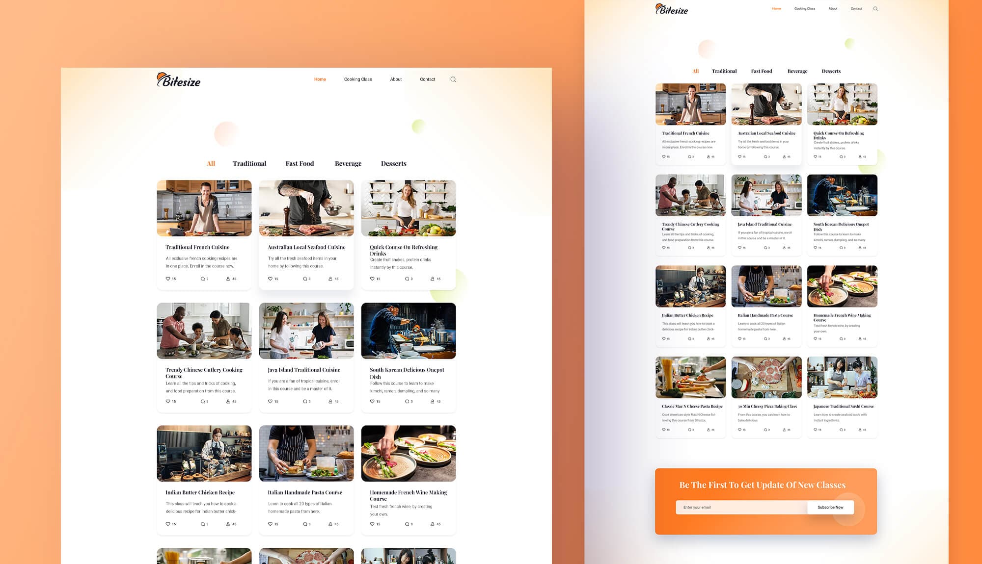 Bitesize Cooking Class Page Banner