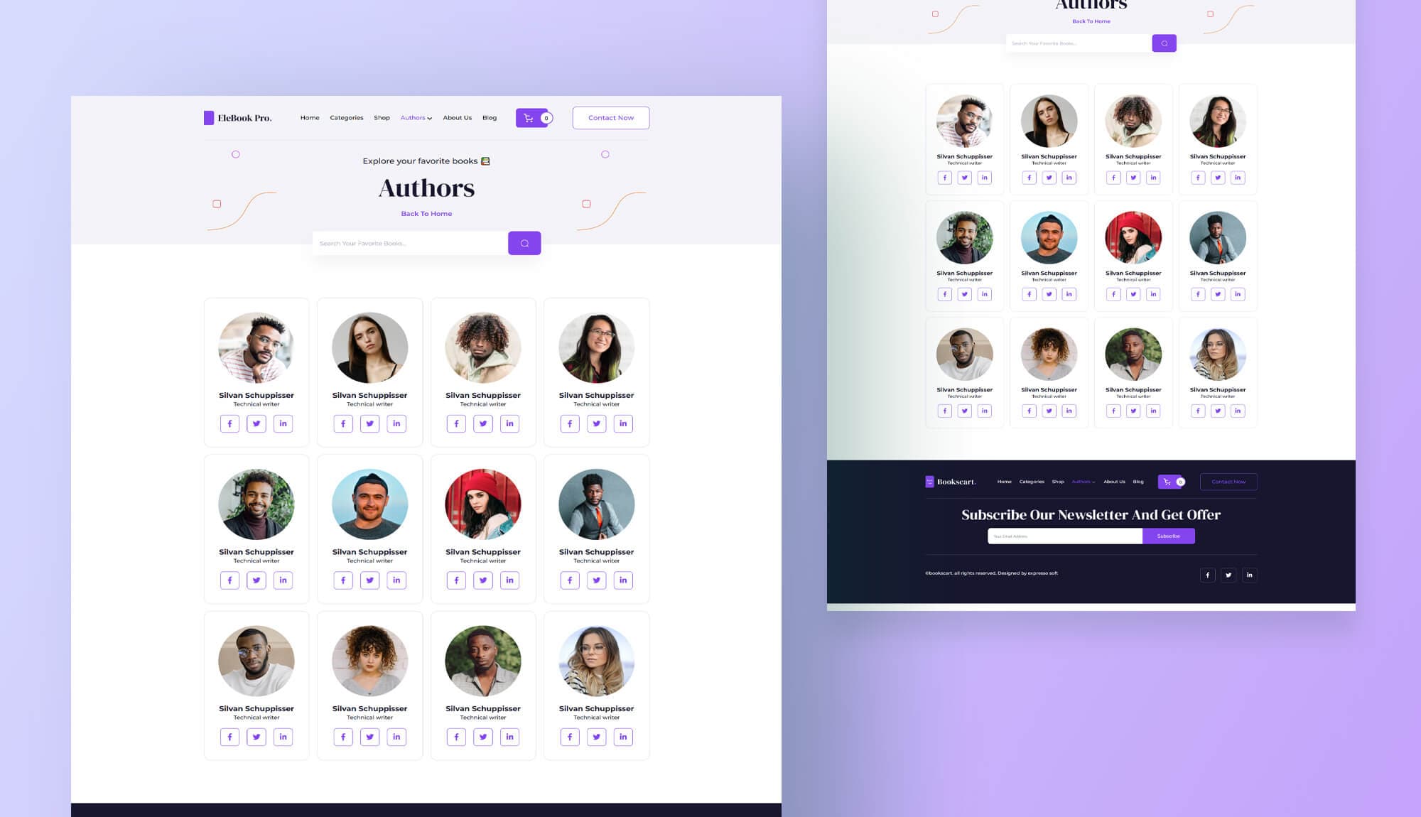 Elebook Authors Page For Gutenberg Banner