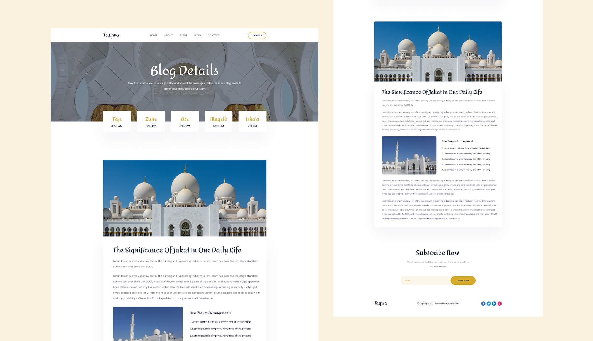 Taqwa Single Post Page Banner